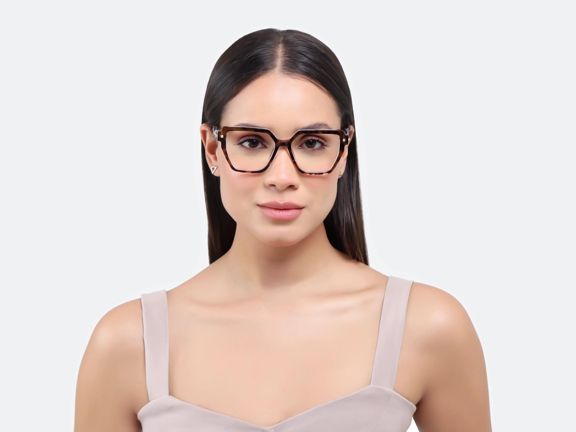 Large Geometric Leopard Prints Acetate Glasses-1