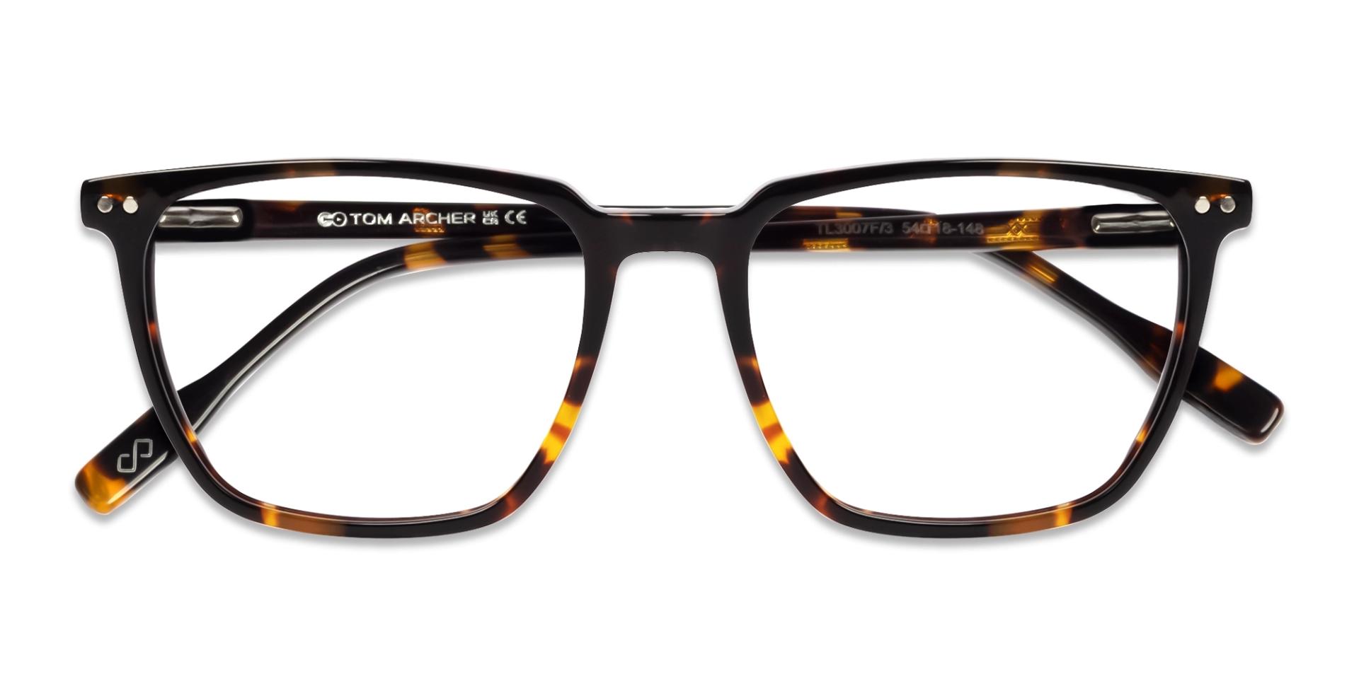 Square Tortoise Green & Yellow Clip-On Glasses