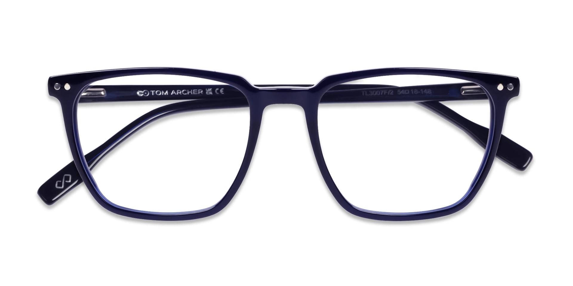 Navy Blue Magnetic Clip-On Glasses – Green & Yellow