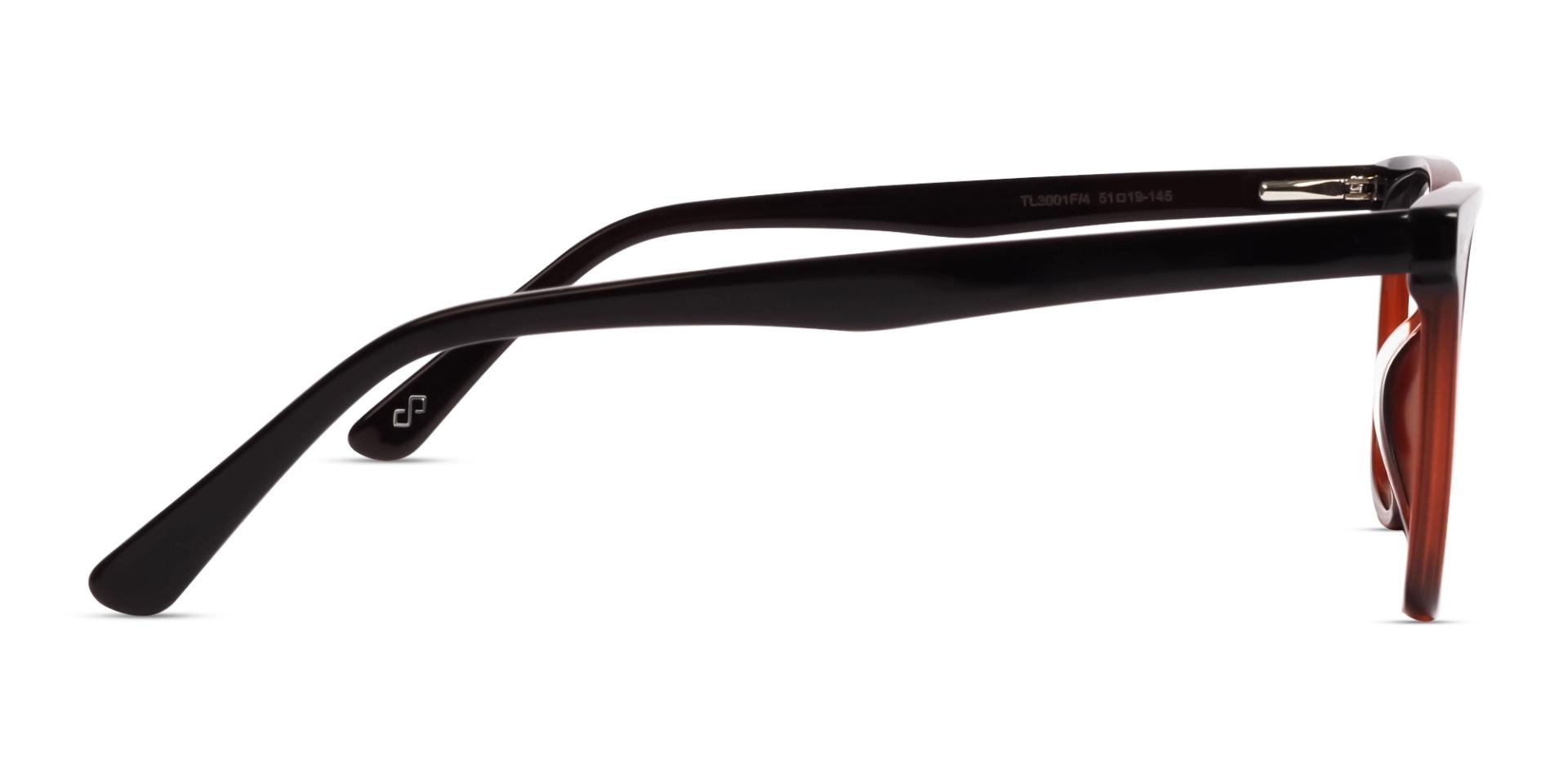 Dark Chestnut Clip-On Glasses with Yellow & Grey Lenses