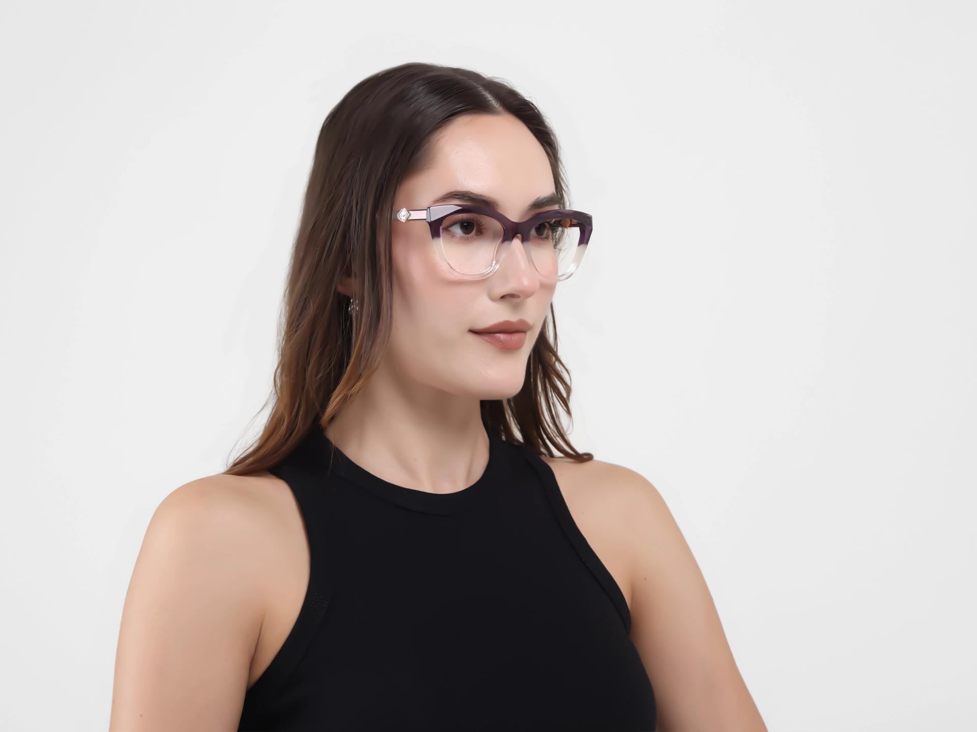 Crystal Wisteria Ombre Cat-eye Glasses-1
