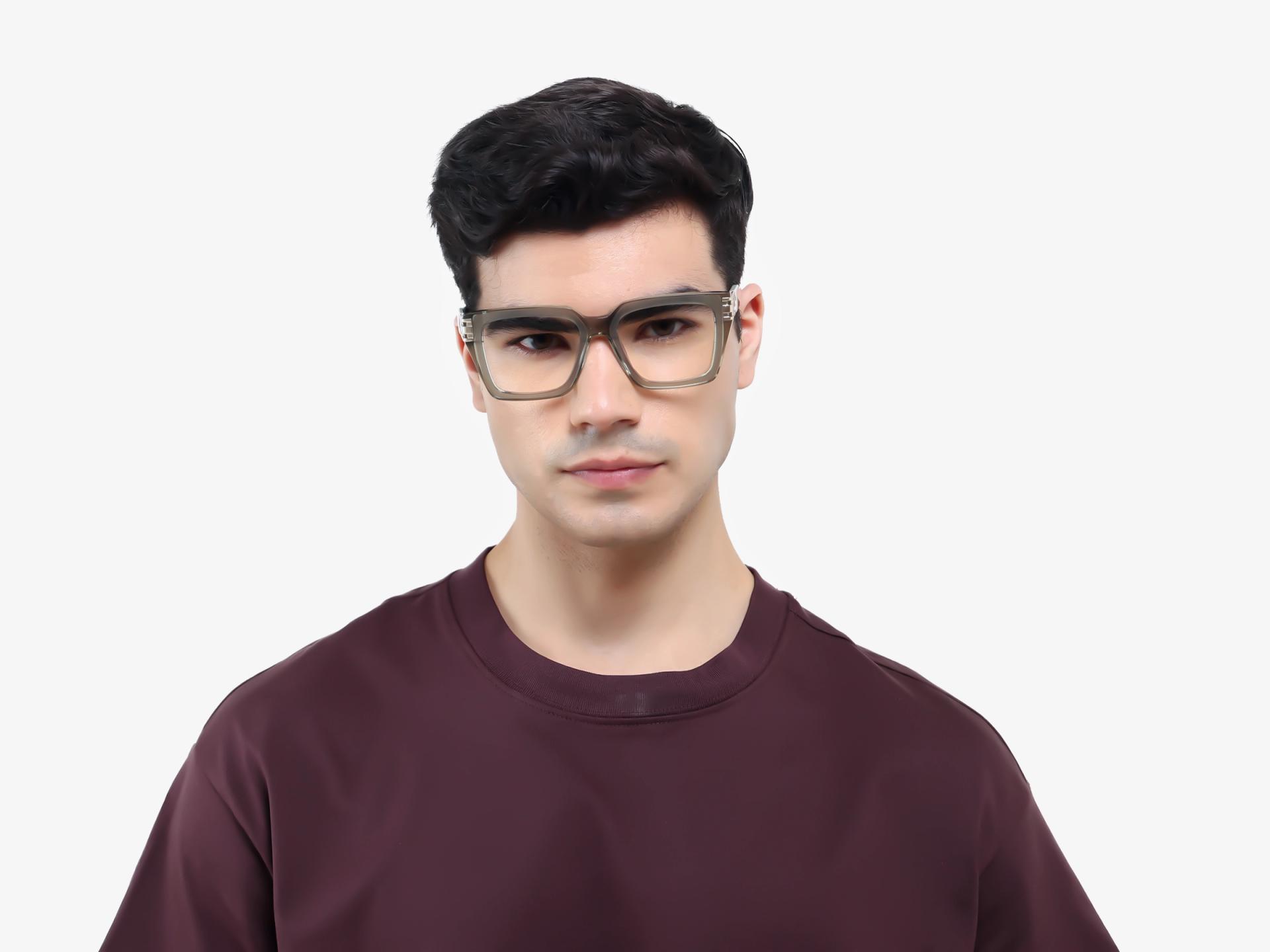 Crystal Mint Green Square Full-Rim Acetate Glasses-1