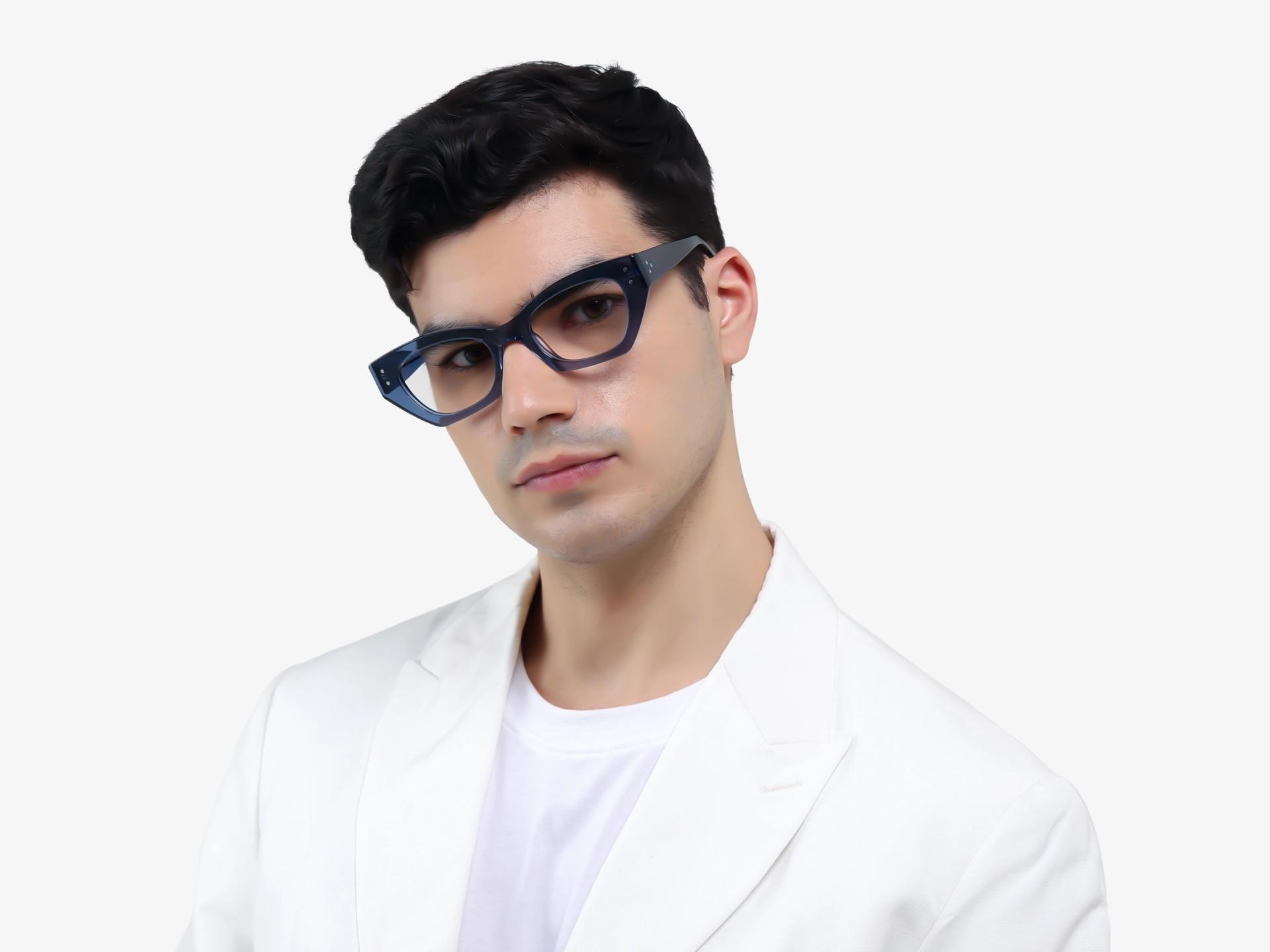 Crystal Denim Blue Fullrim Acetate Glasses