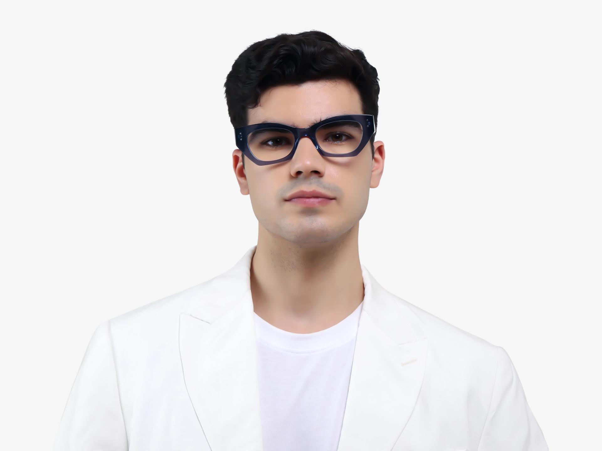 Crystal Denim Blue Fullrim Acetate Glasses