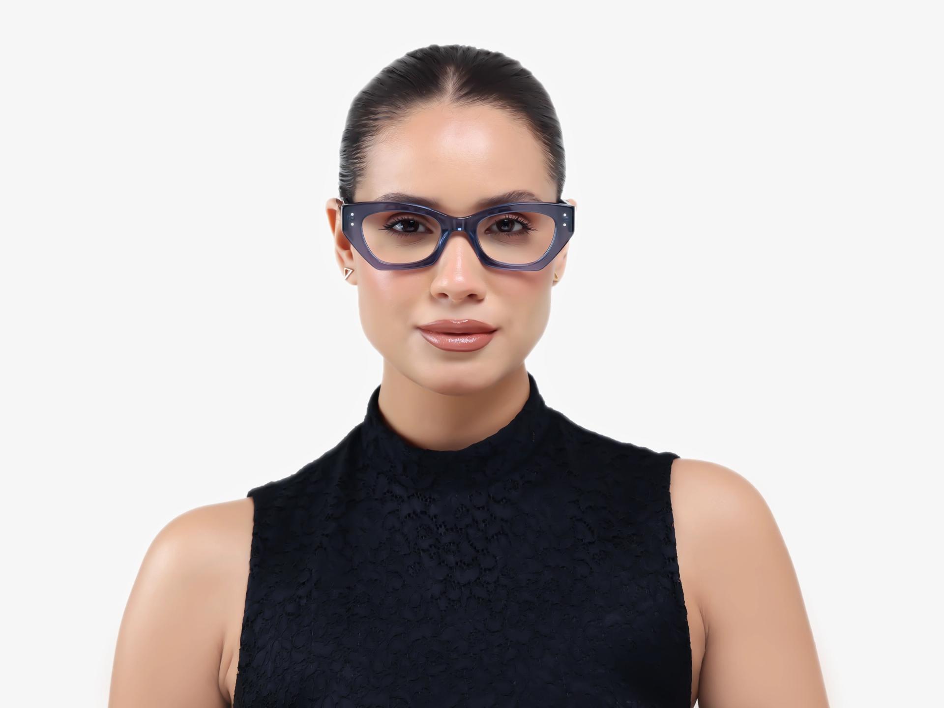 Crystal Denim Blue Fullrim Acetate Glasses