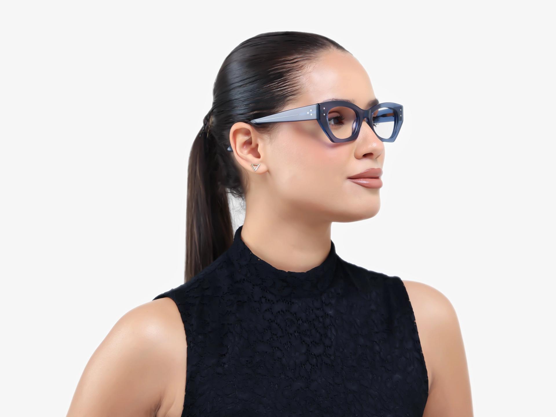 Crystal Denim Blue Fullrim Acetate Glasses
