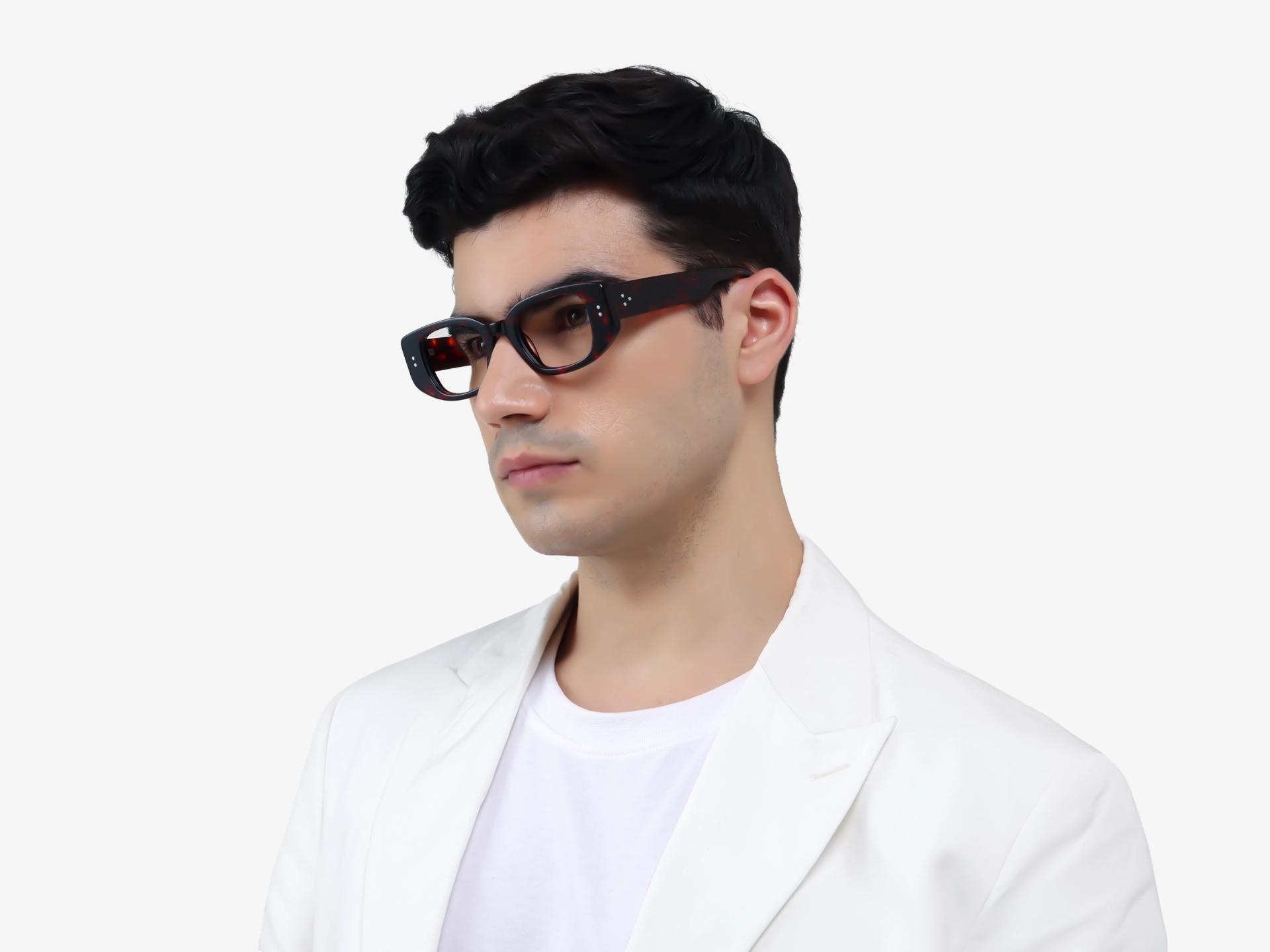 Thick Dark Tortoise Rectangular Fullrim Glasses