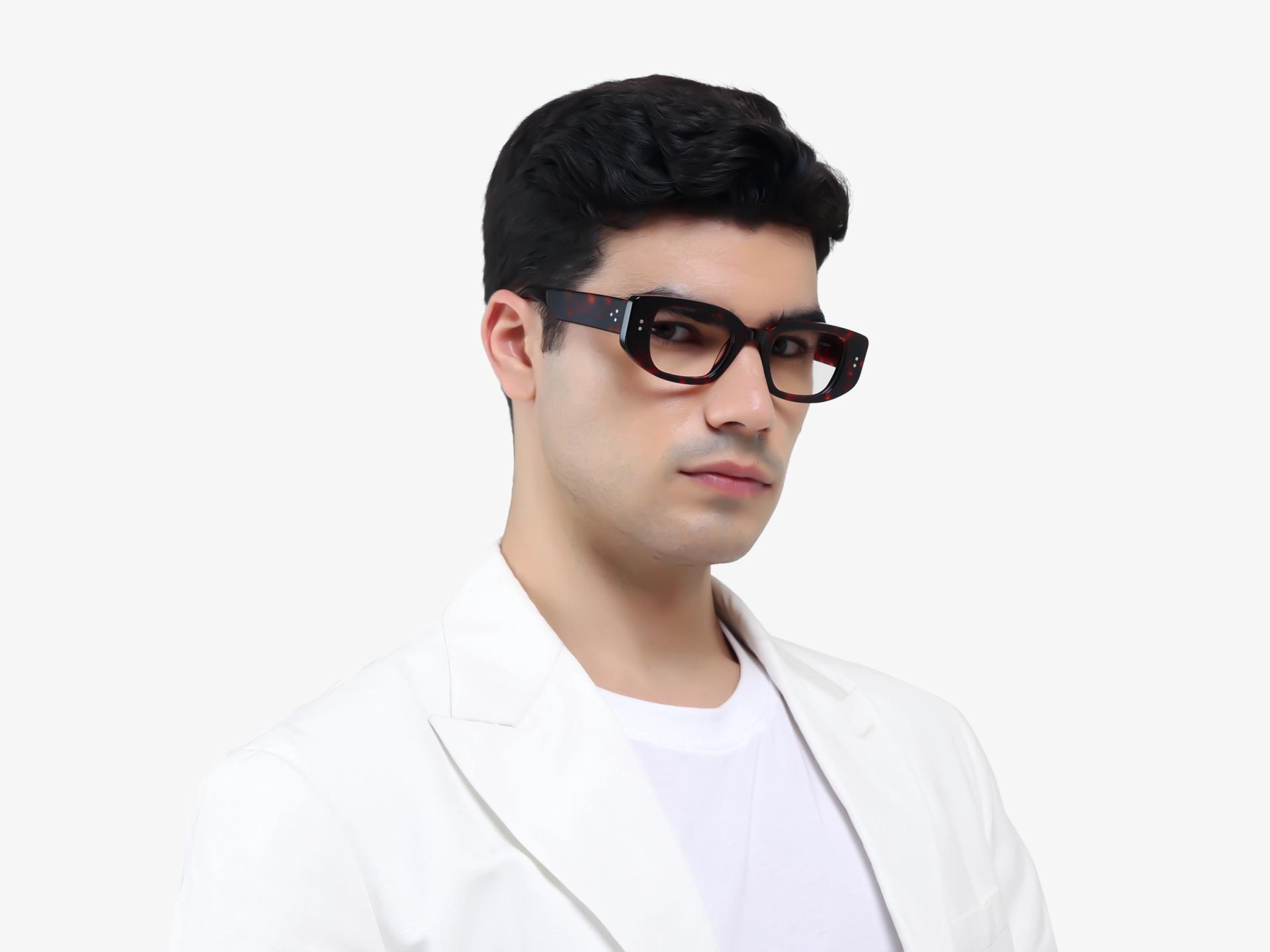 Thick Dark Tortoise Rectangular Fullrim Glasses