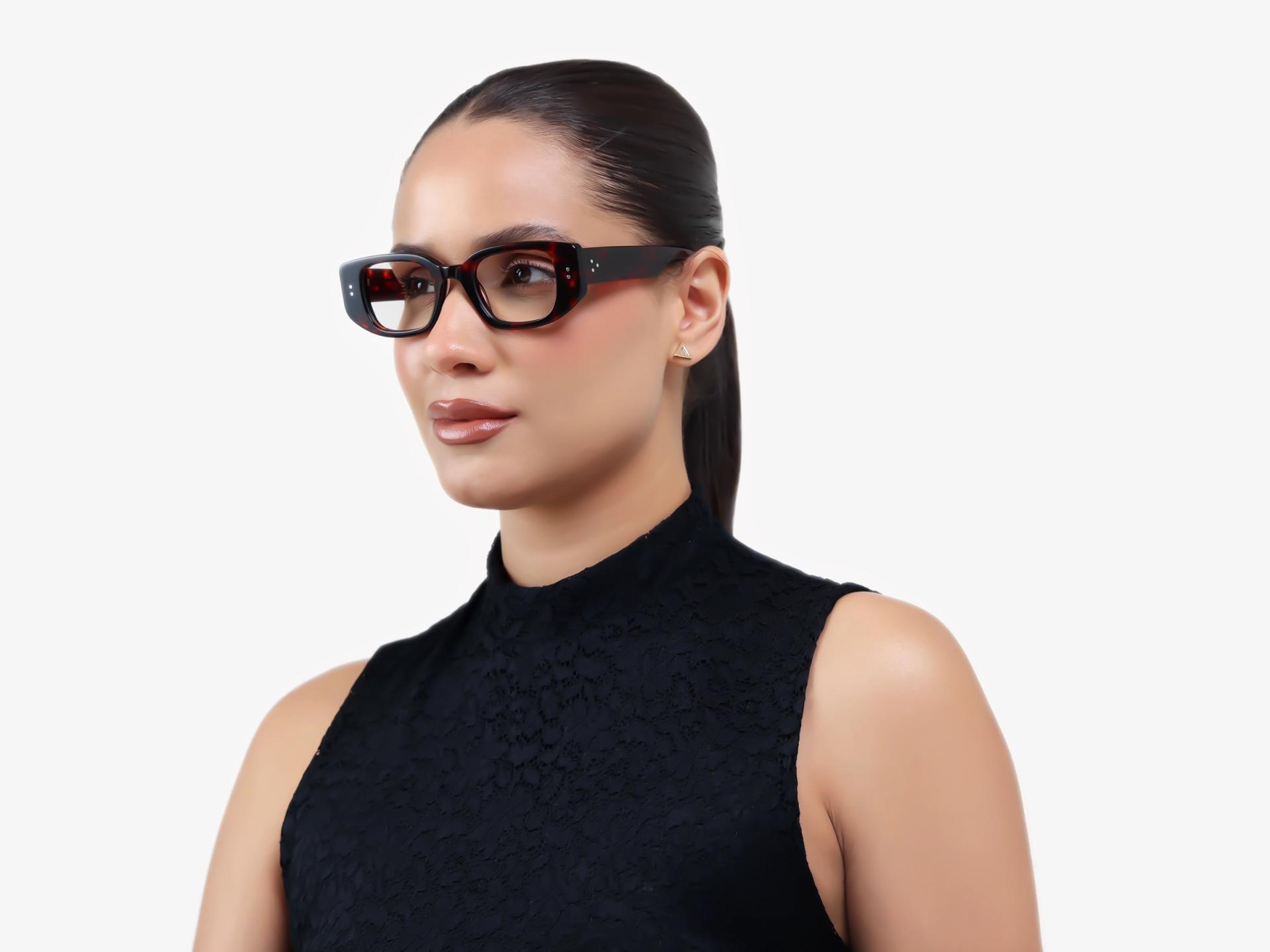 Thick Dark Tortoise Rectangular Fullrim Glasses
