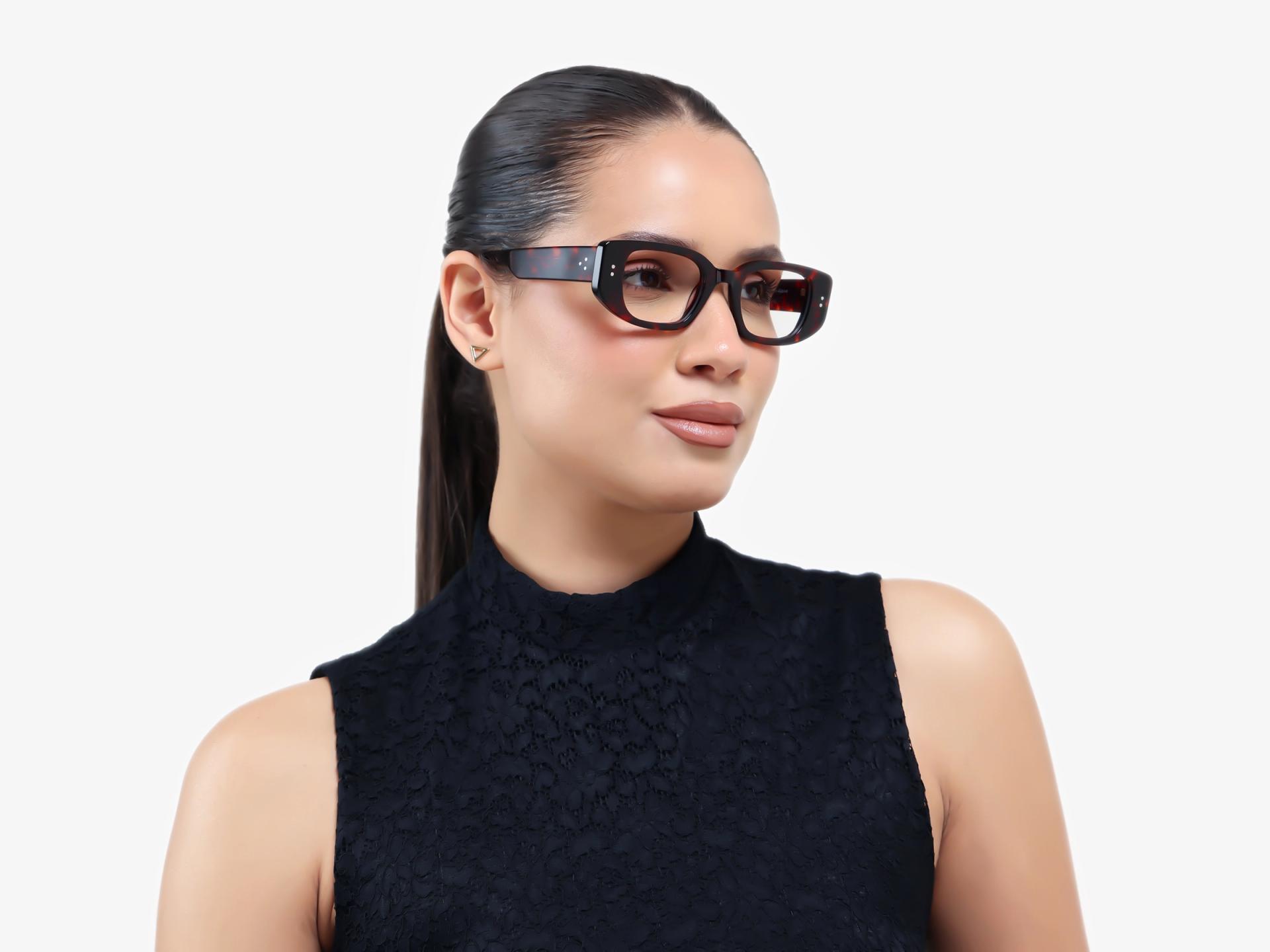 Thick Dark Tortoise Rectangular Fullrim Glasses