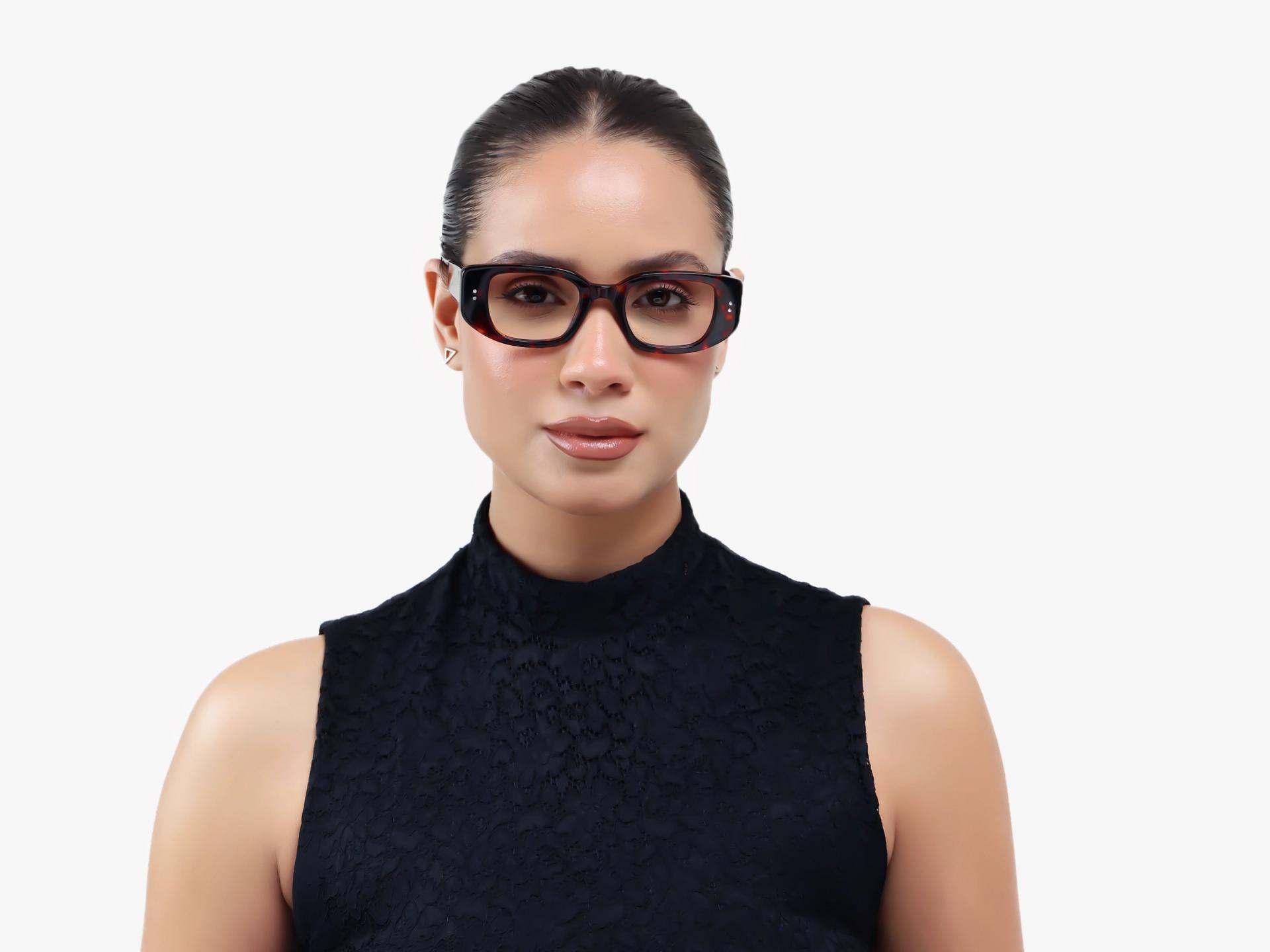 Thick Dark Tortoise Rectangular Fullrim Glasses