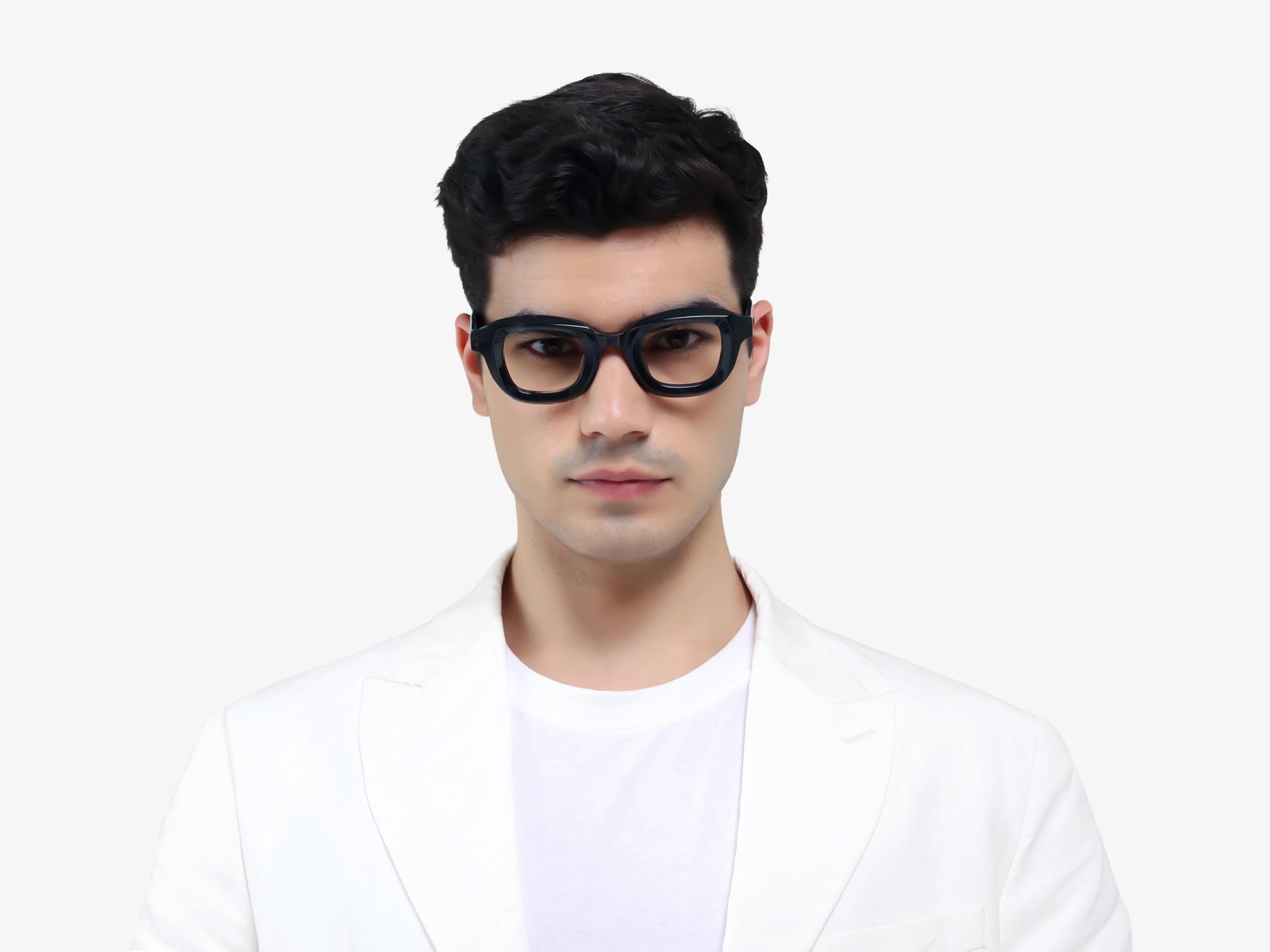 Black Marble Chunky Square Geometric Glasses