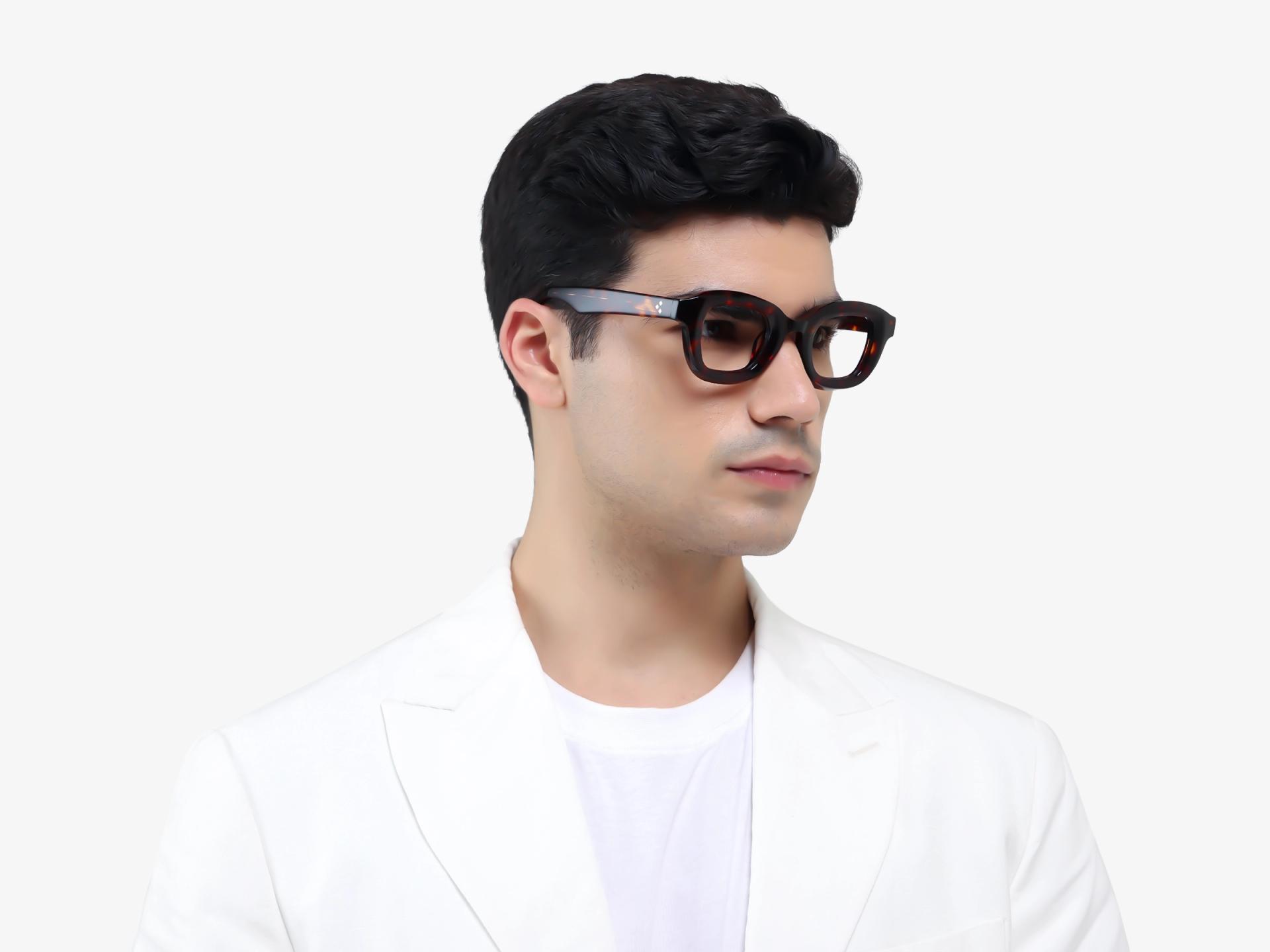 Dark Tortoise Chunky Geometric Glasses