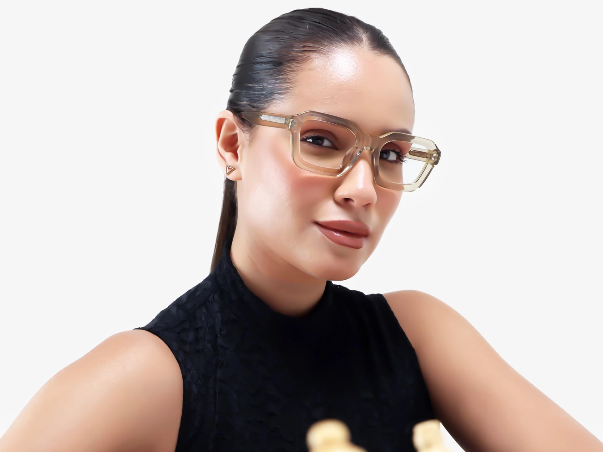 Water Gold Square Geometric Acetate Glasses