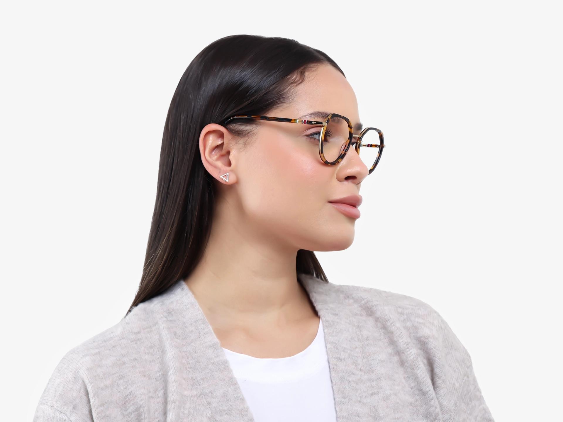 Havana Tortoise Geometric Full-Rim Glasses-1