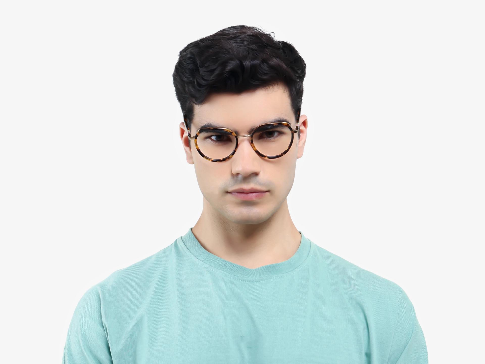 Havana Tortoise Geometric Full-Rim Glasses-1