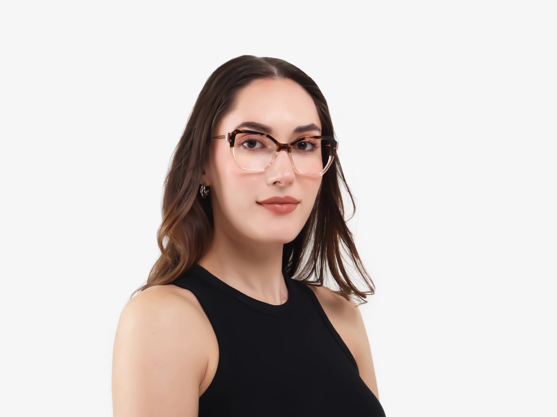 Crystal Beige & Tortoise Butterfly Glasses-1