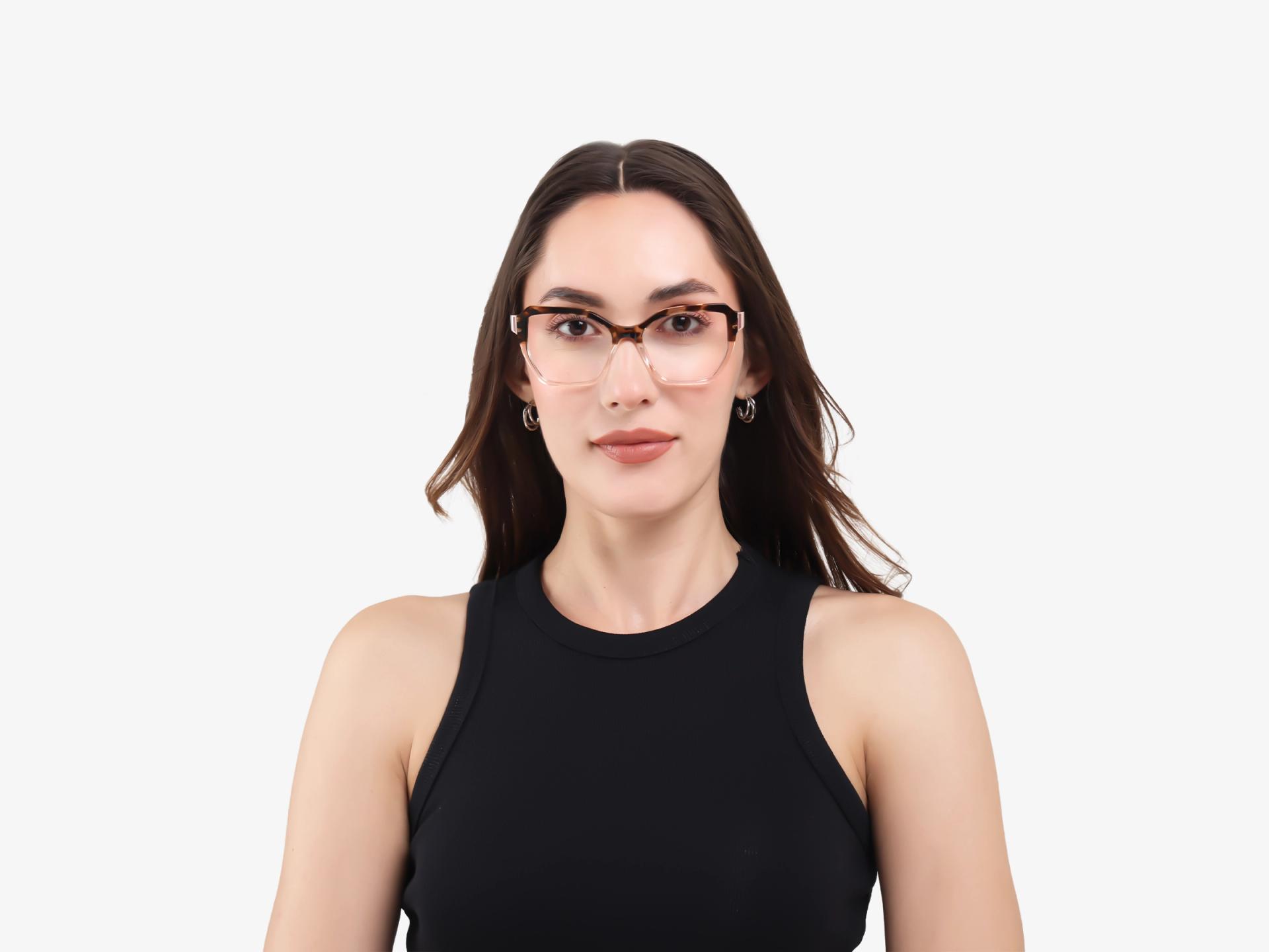 Crystal Beige & Tortoise Butterfly Glasses-1