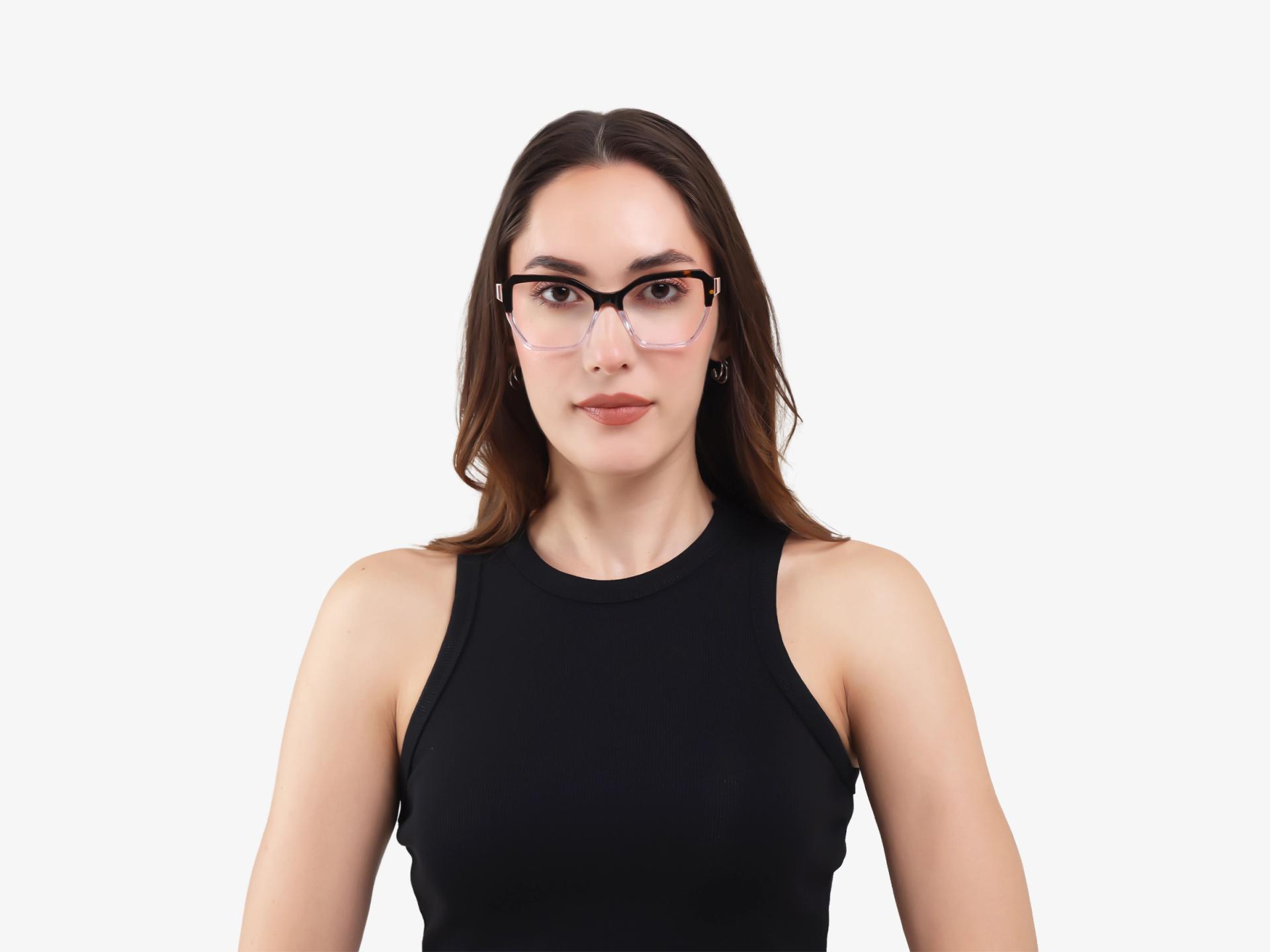 Dakr Tortoise & Clear Butterfly Glasses-1