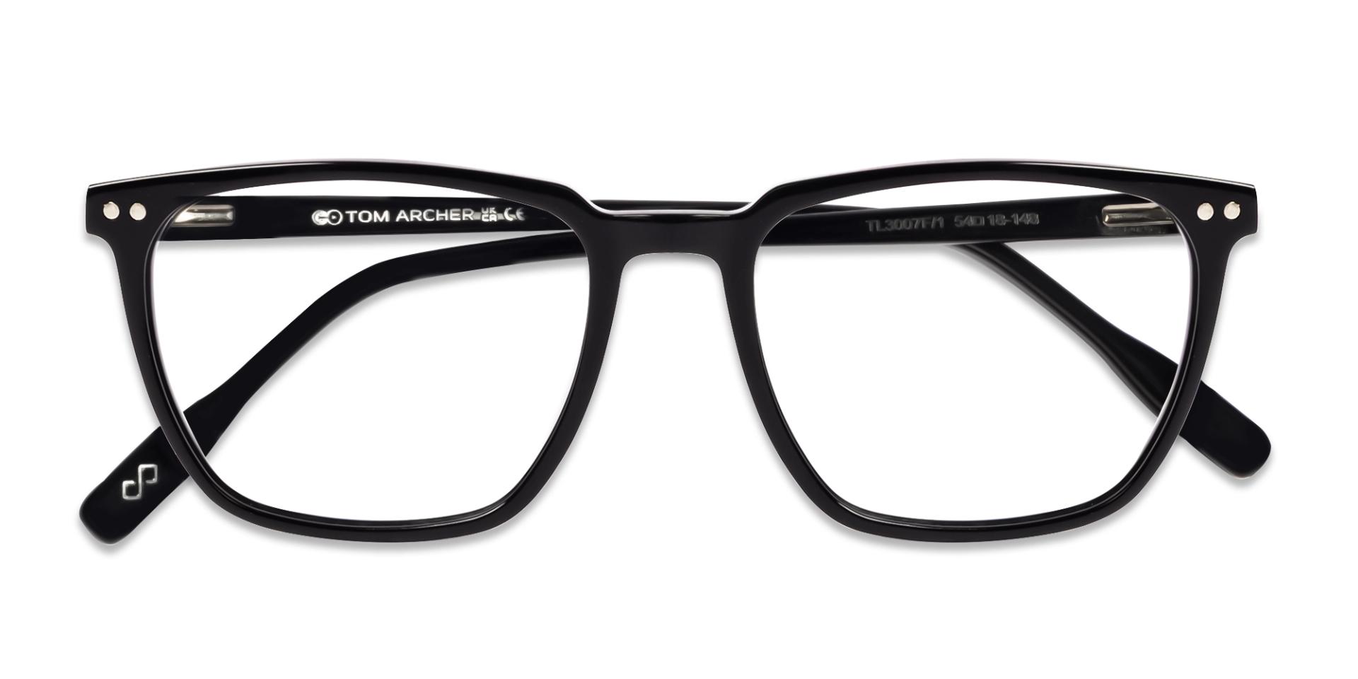 Black Square Fullrim Clip-On Glasses
