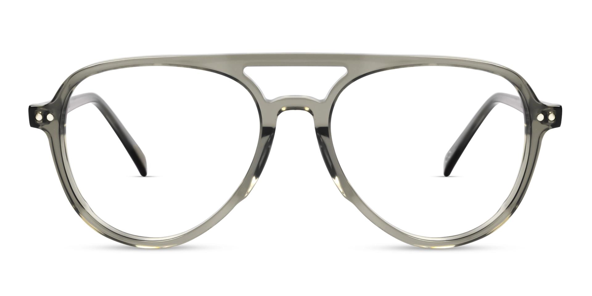 Crystal Grey Clip-On Glasses with Green & Yellow Lenses