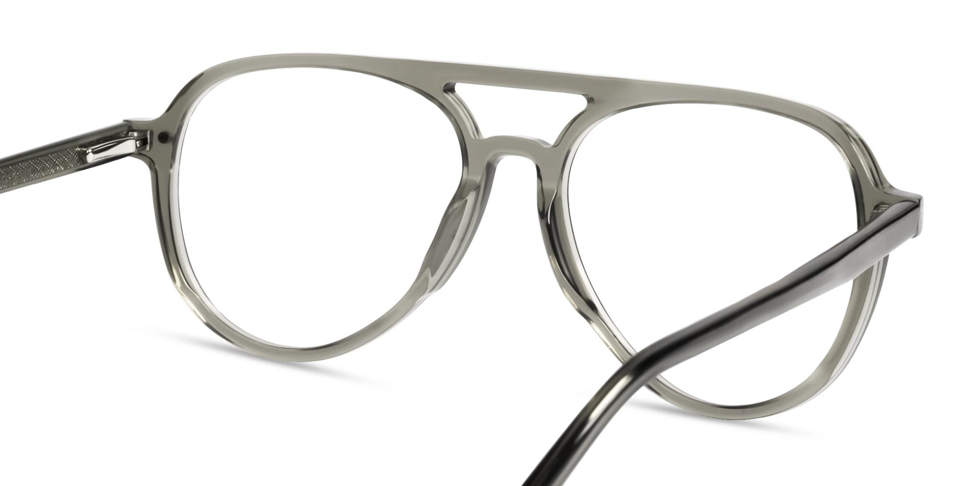 Crystal Grey Clip-On Glasses with Green & Yellow Lenses