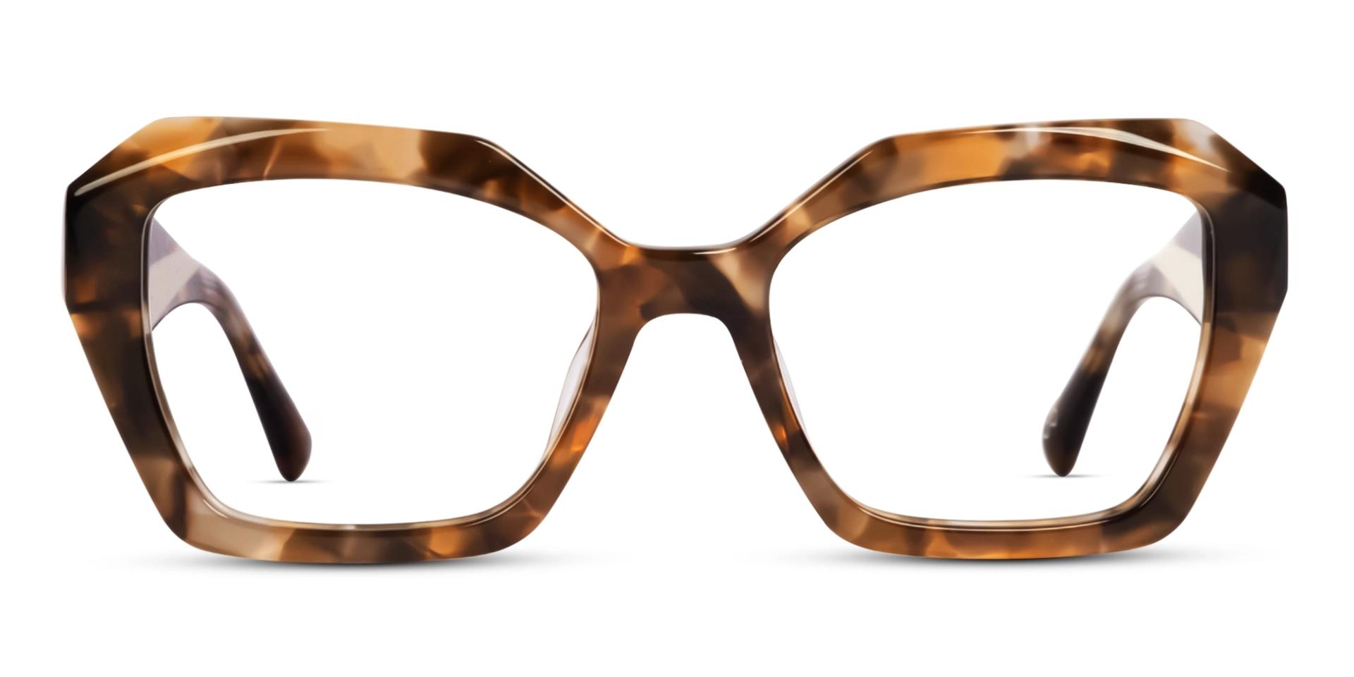 Maple Marble Thick Square Geometric Glasses