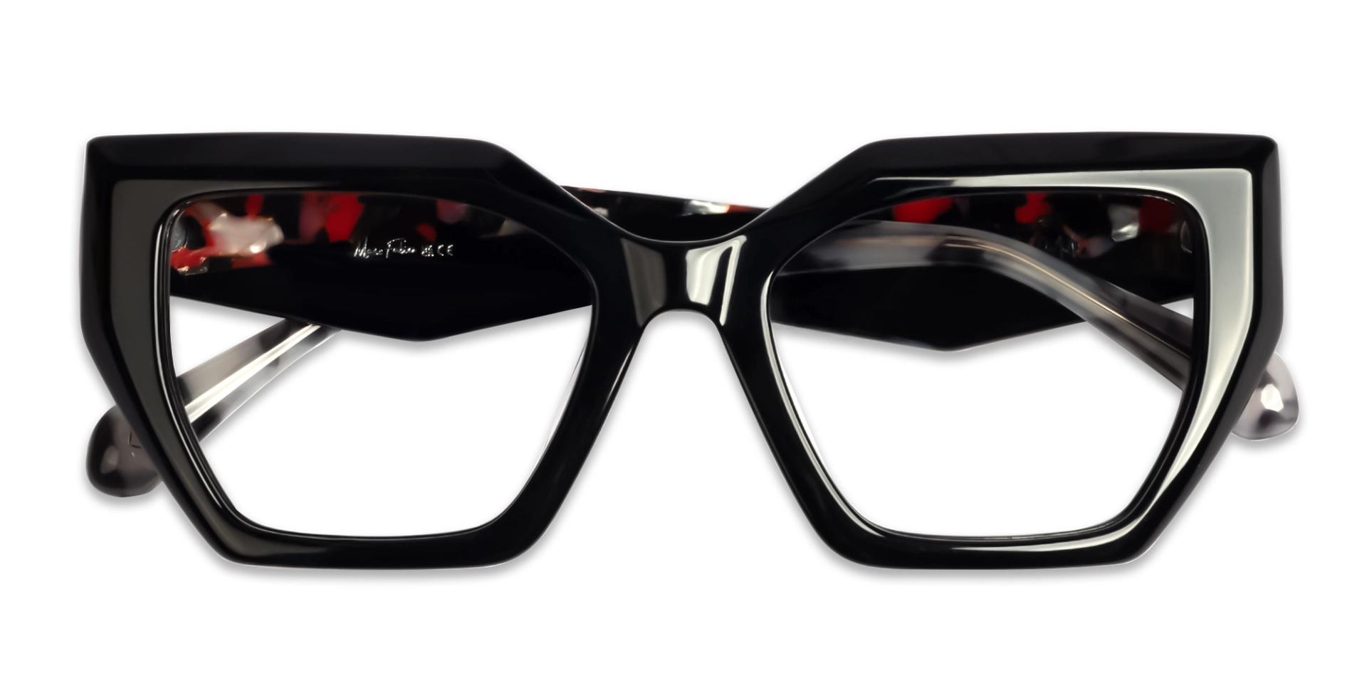 Large Black Thick Geometric Square Glasses