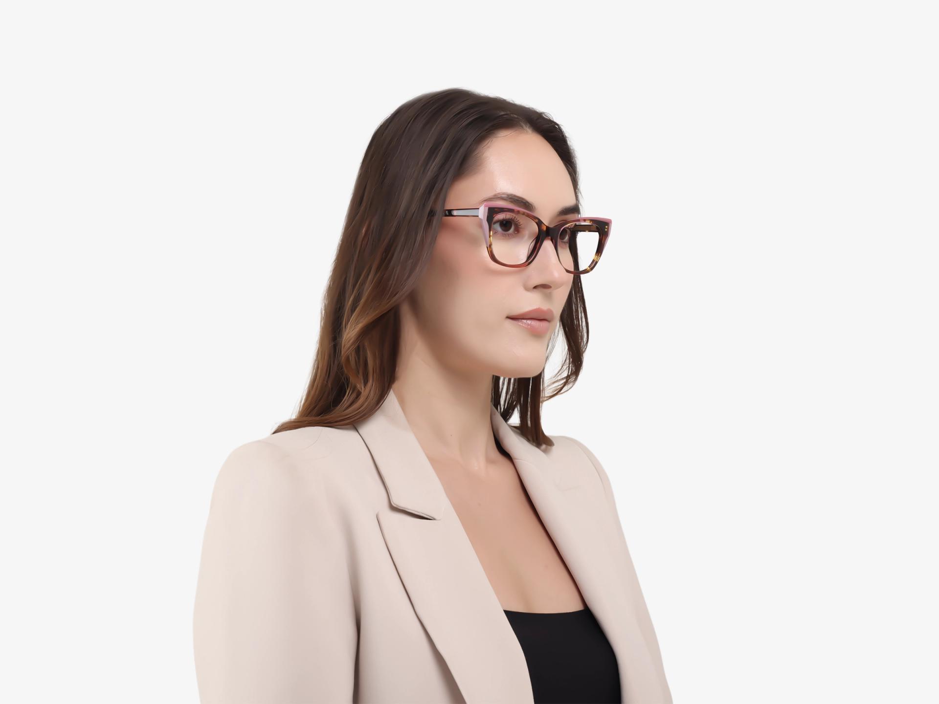 Pink & Tortoise Cat-eye Fullrim Acetate Glasses-1