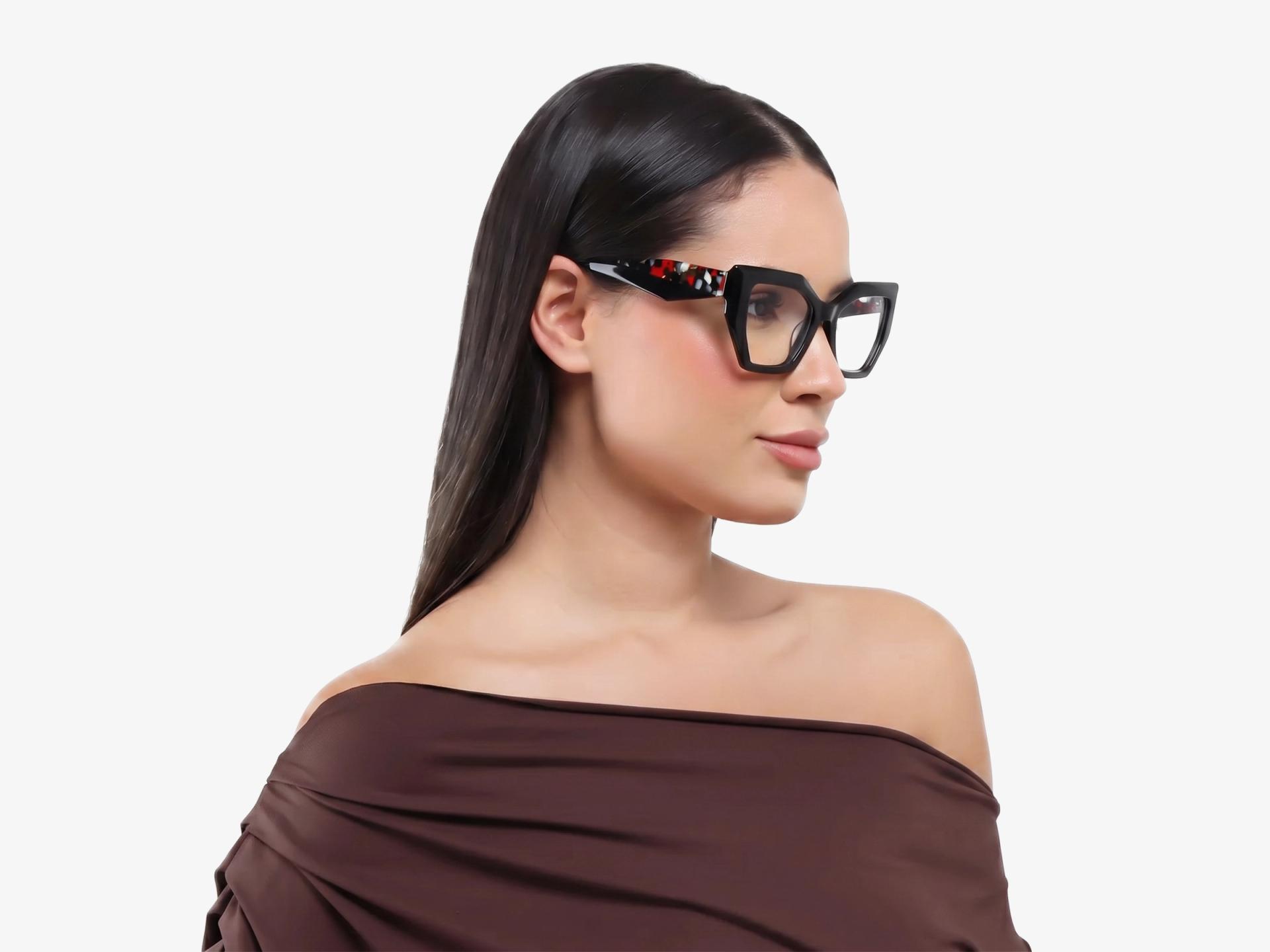 Large Black Thick Geometric Square Glasses