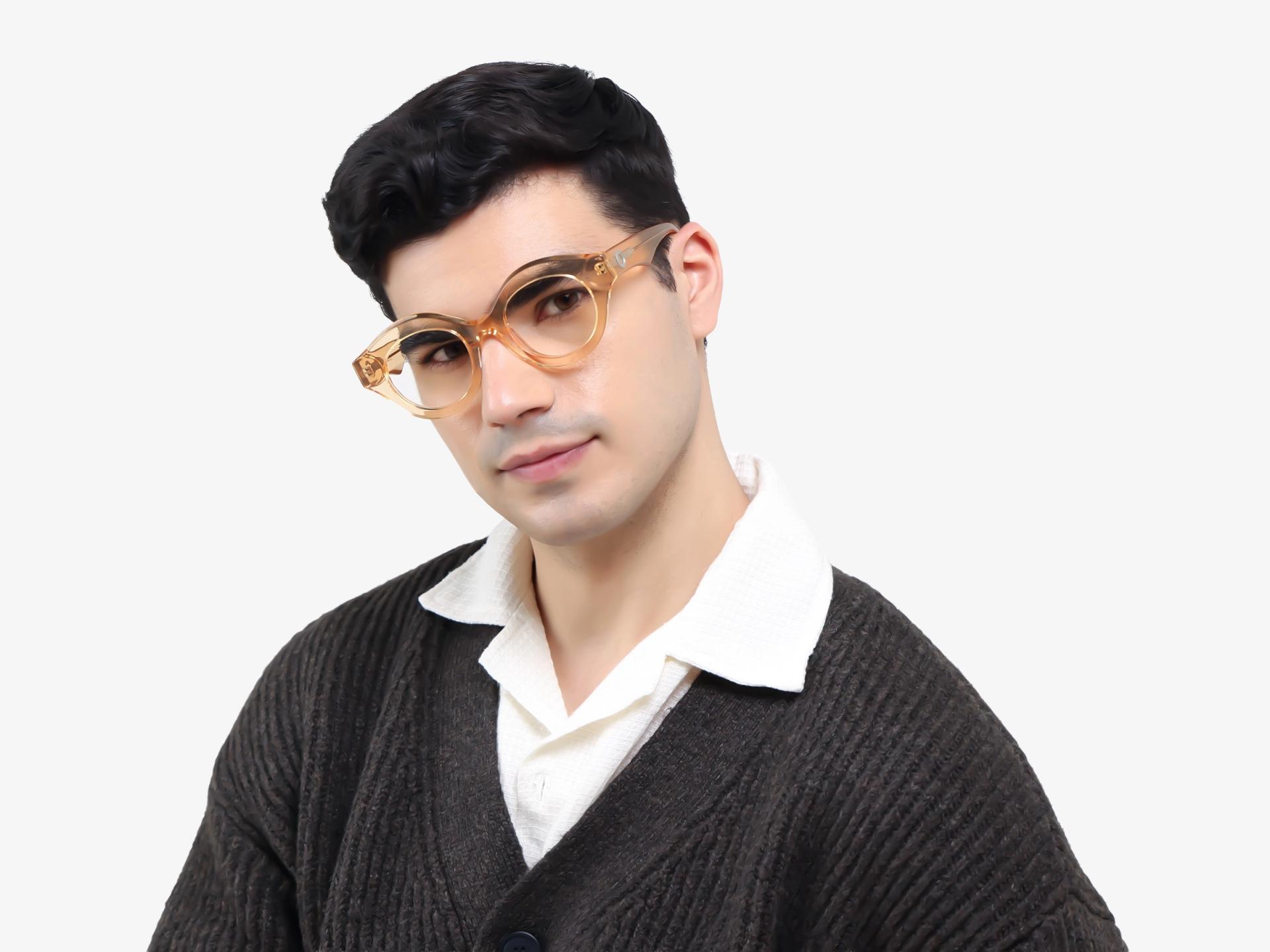 Crystal Orange Thick Round Fullrim Glasses