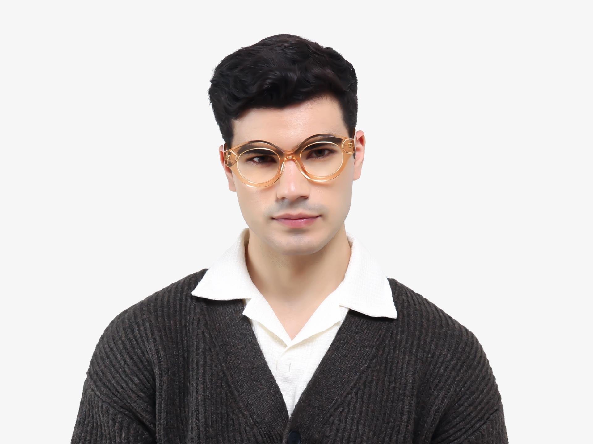 Crystal Orange Thick Round Fullrim Glasses