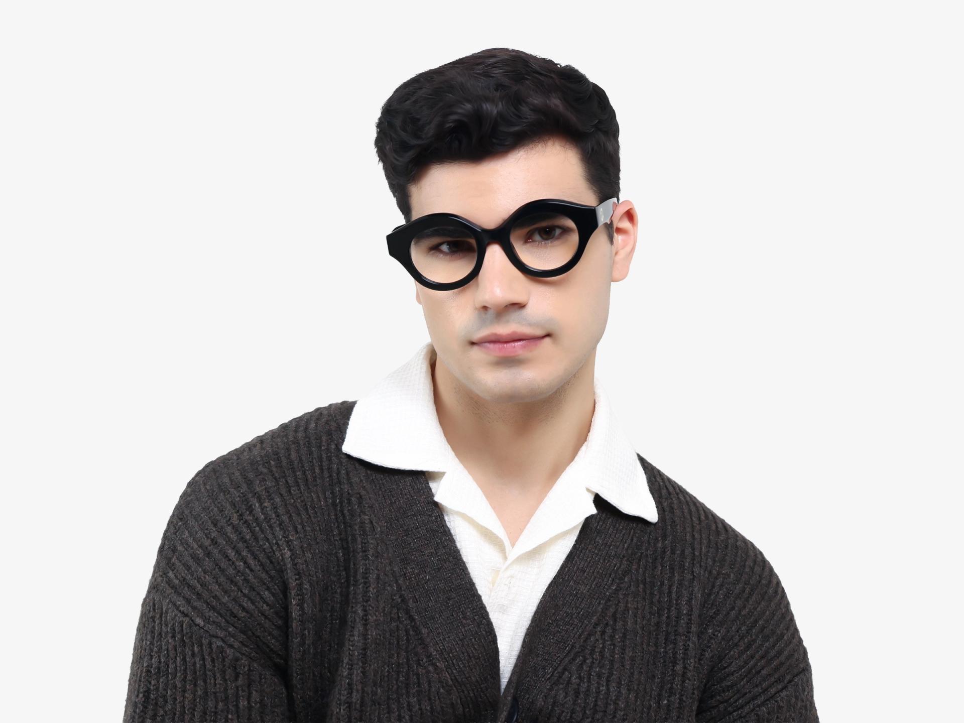 Thick Round Black Fullrim Acetate Glasses