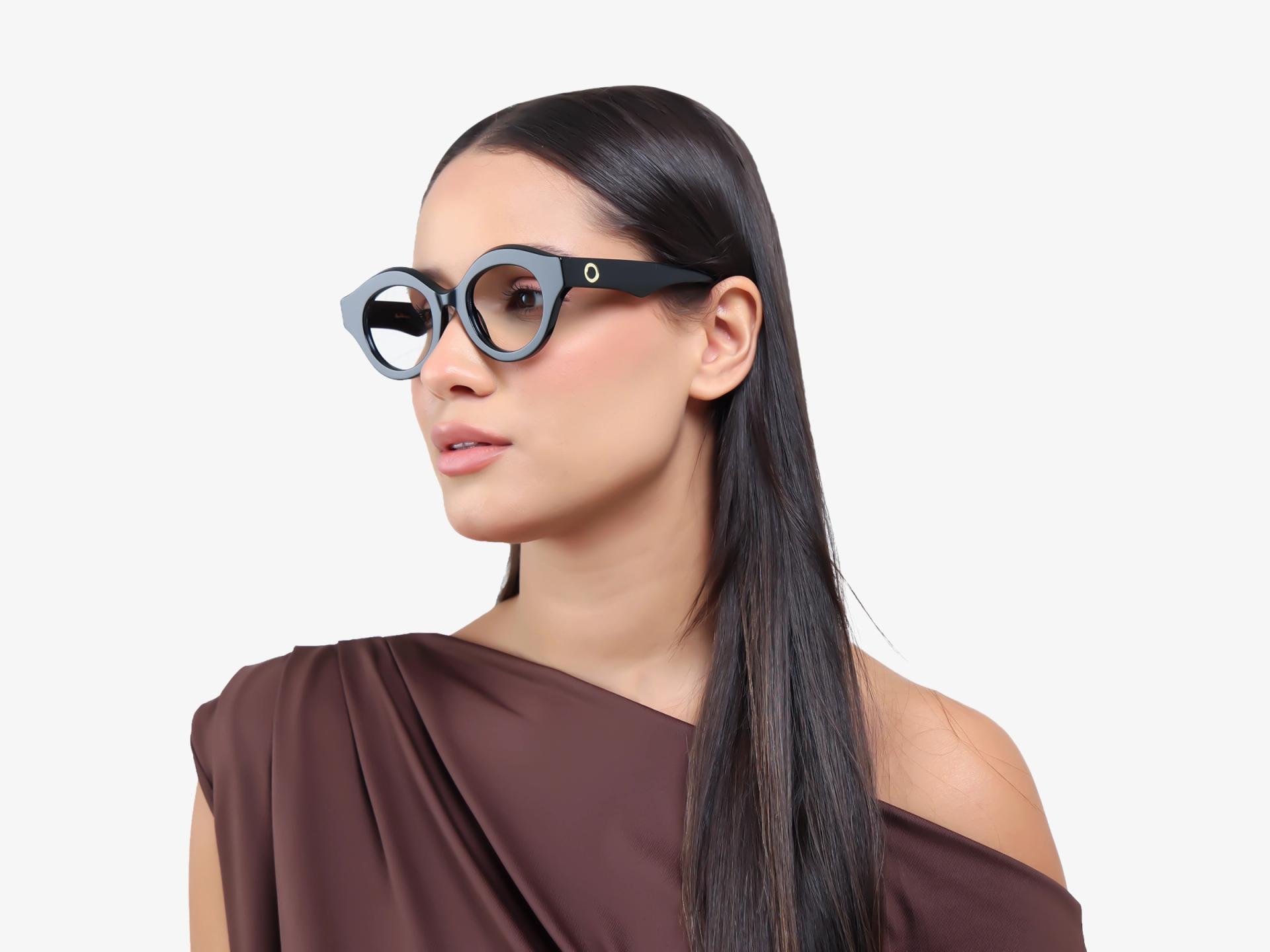 Thick Round Black Fullrim Acetate Glasses