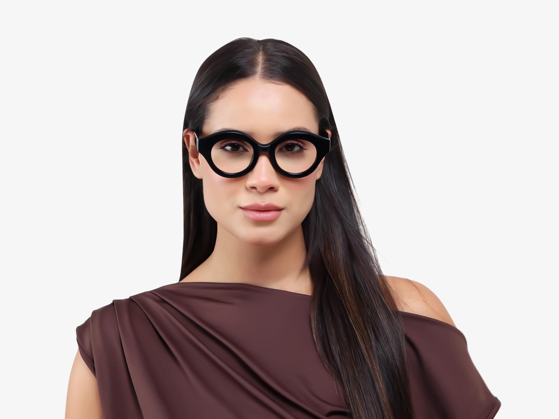 Thick Round Black Fullrim Acetate Glasses