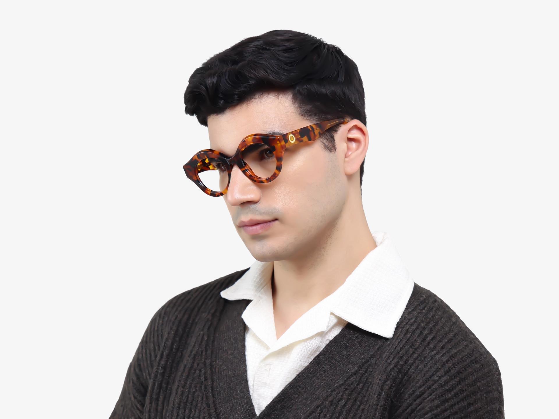 Honey Tortoise Thick Round Fullrim Glasses