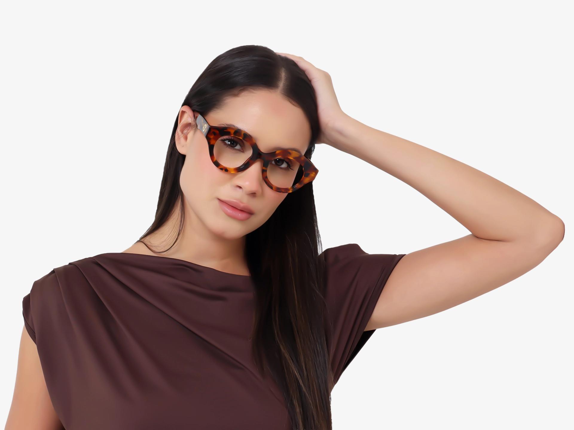 Honey Tortoise Thick Round Fullrim Glasses