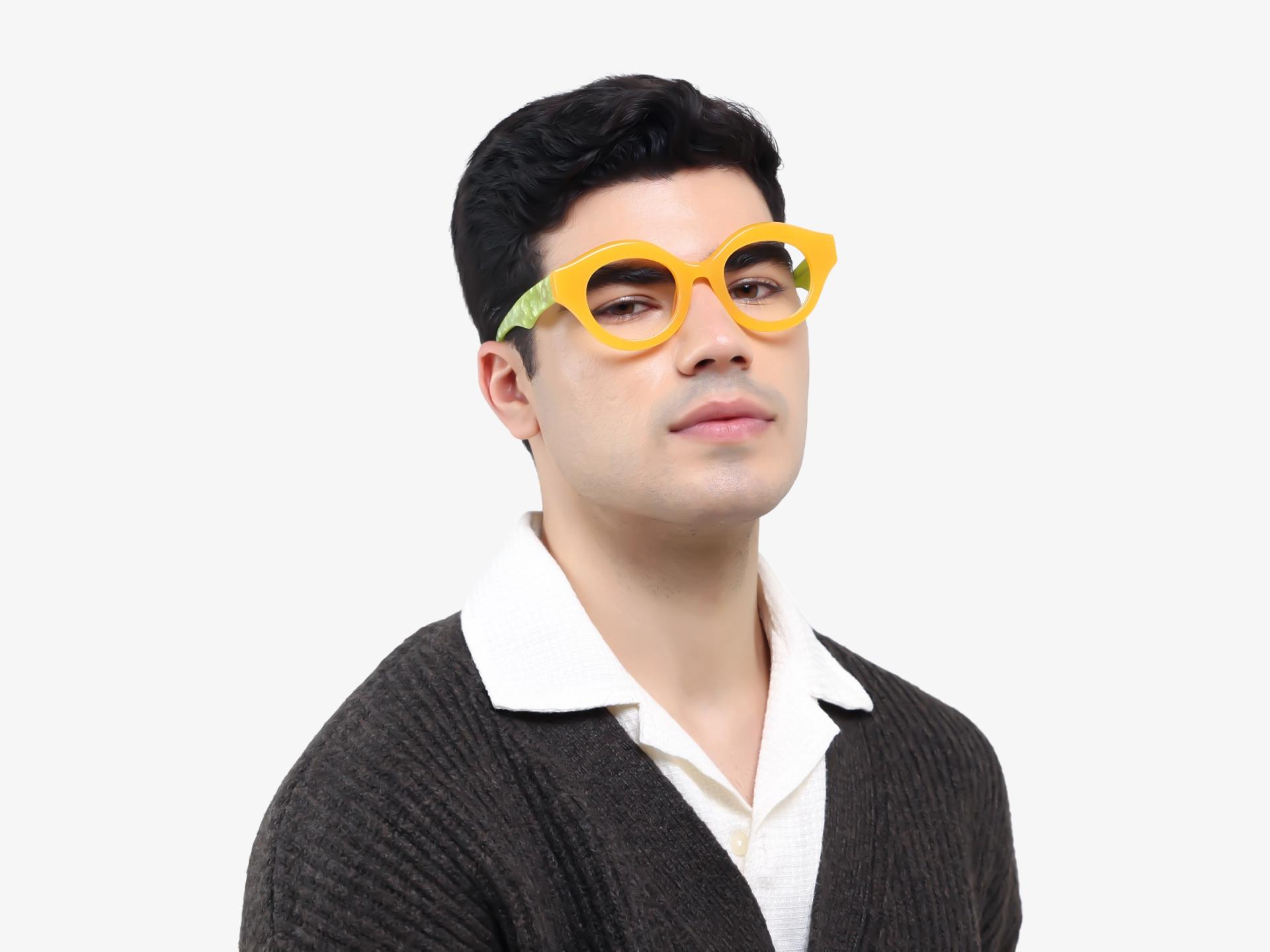 Ochre Thick Round Fullrim Glasses