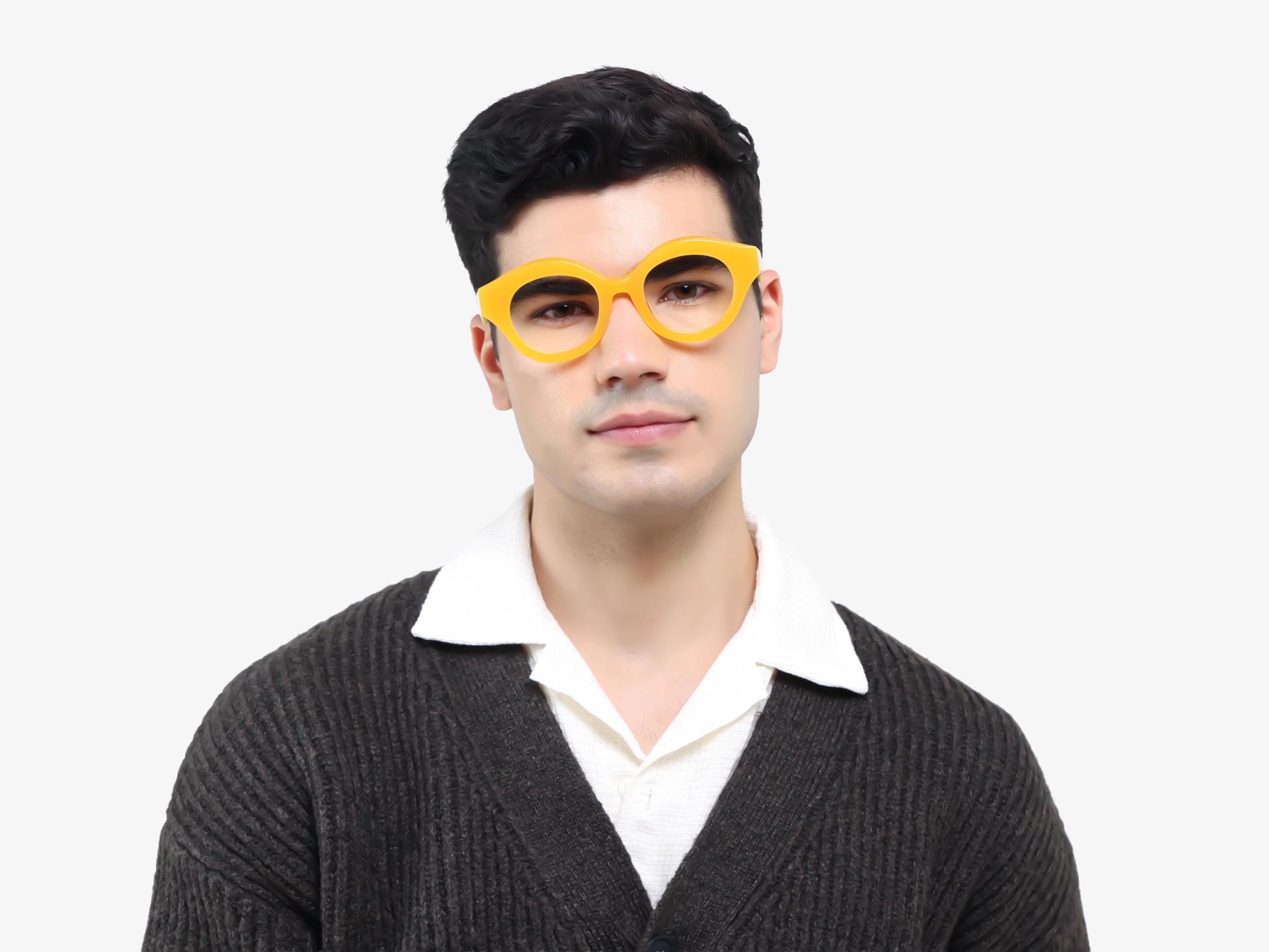 Ochre Thick Round Fullrim Glasses