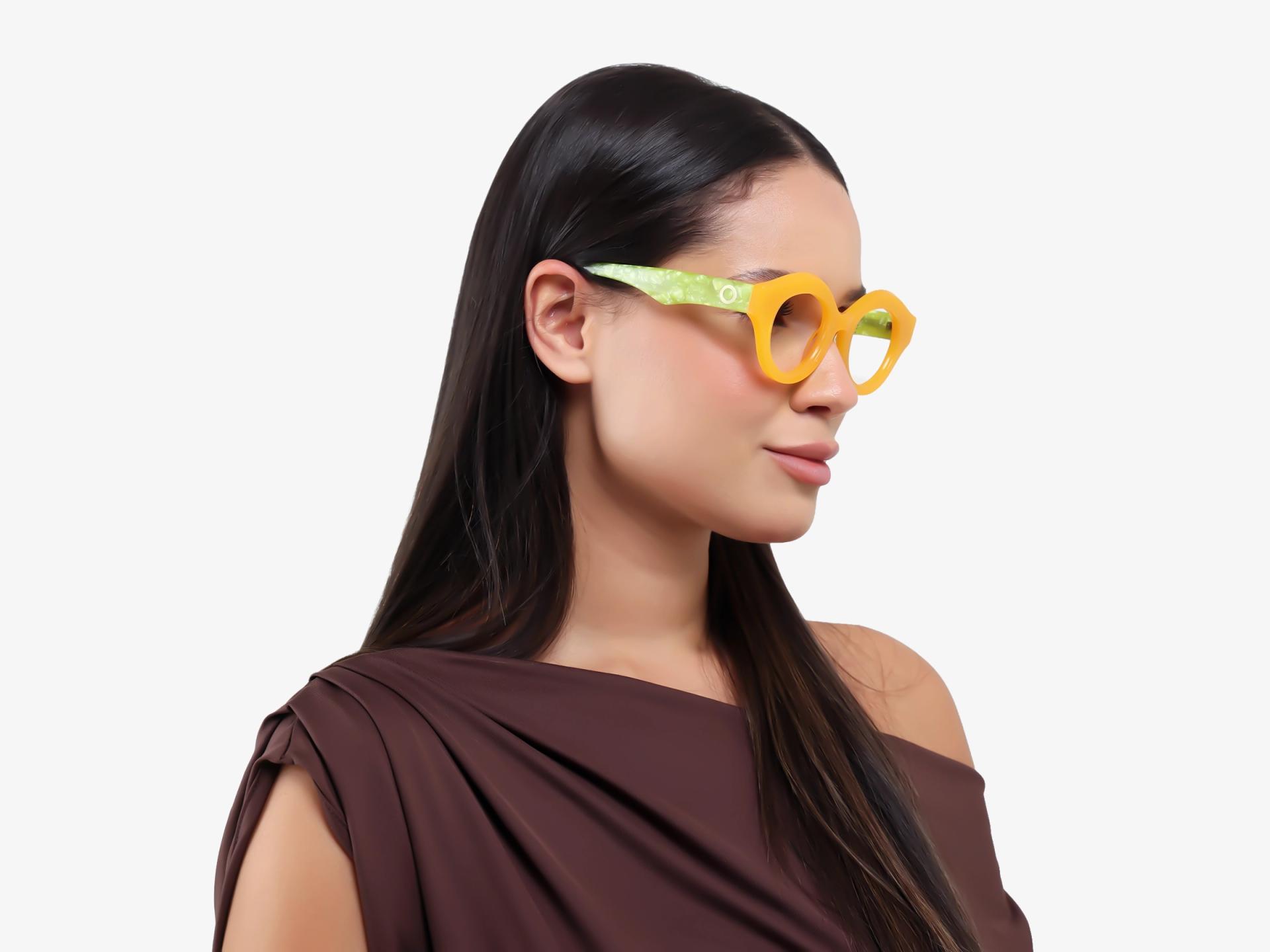 Ochre Thick Round Fullrim Glasses