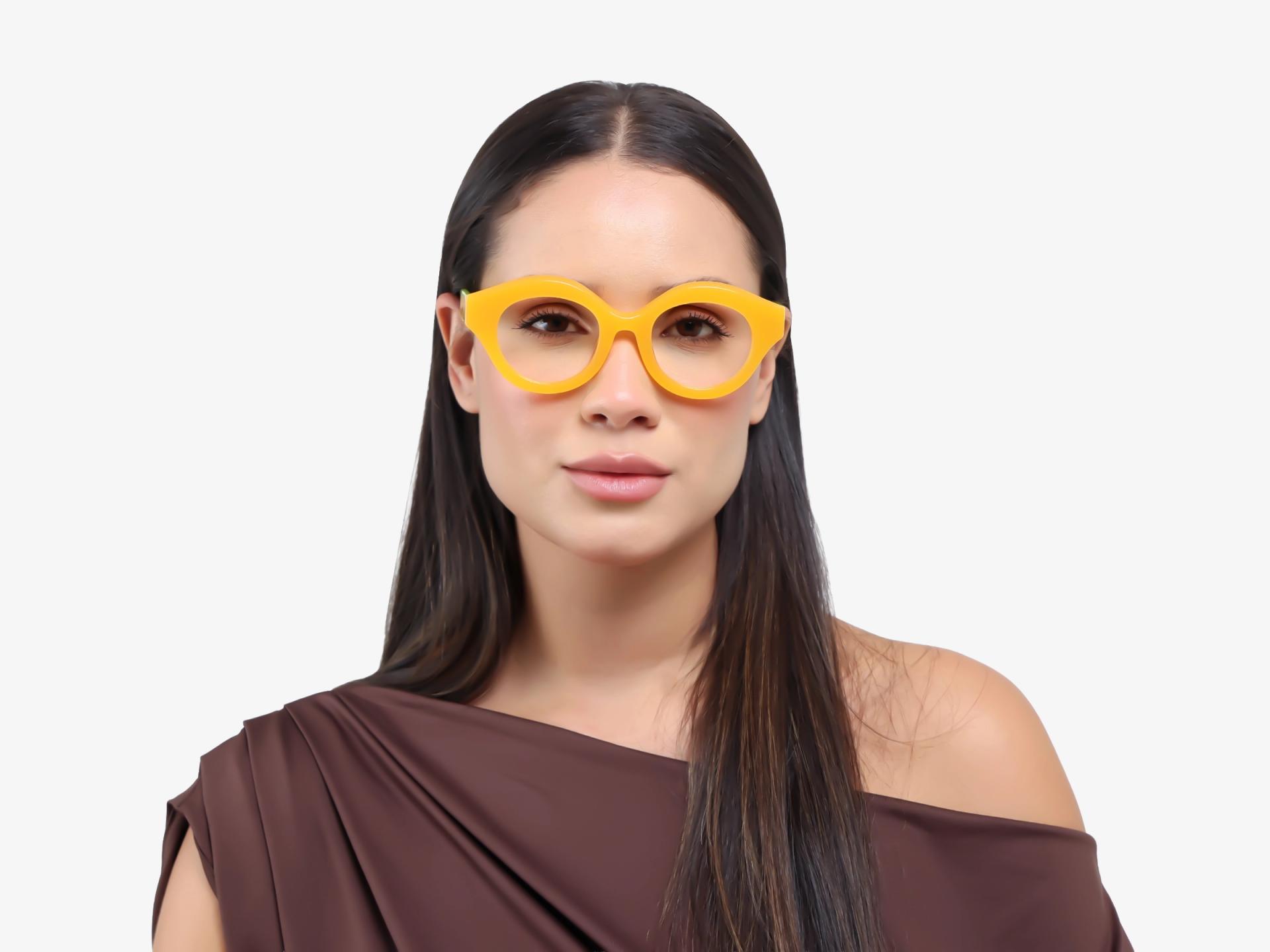 Ochre Thick Round Fullrim Glasses