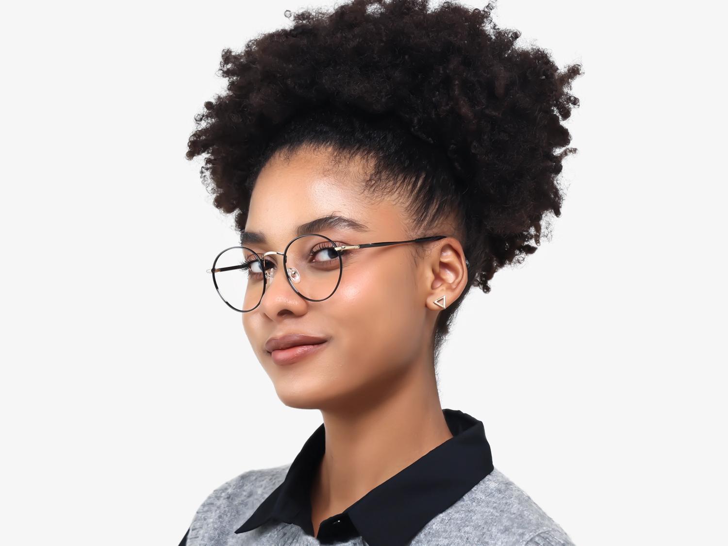 Black Round Metal Fullrim Glasses-1