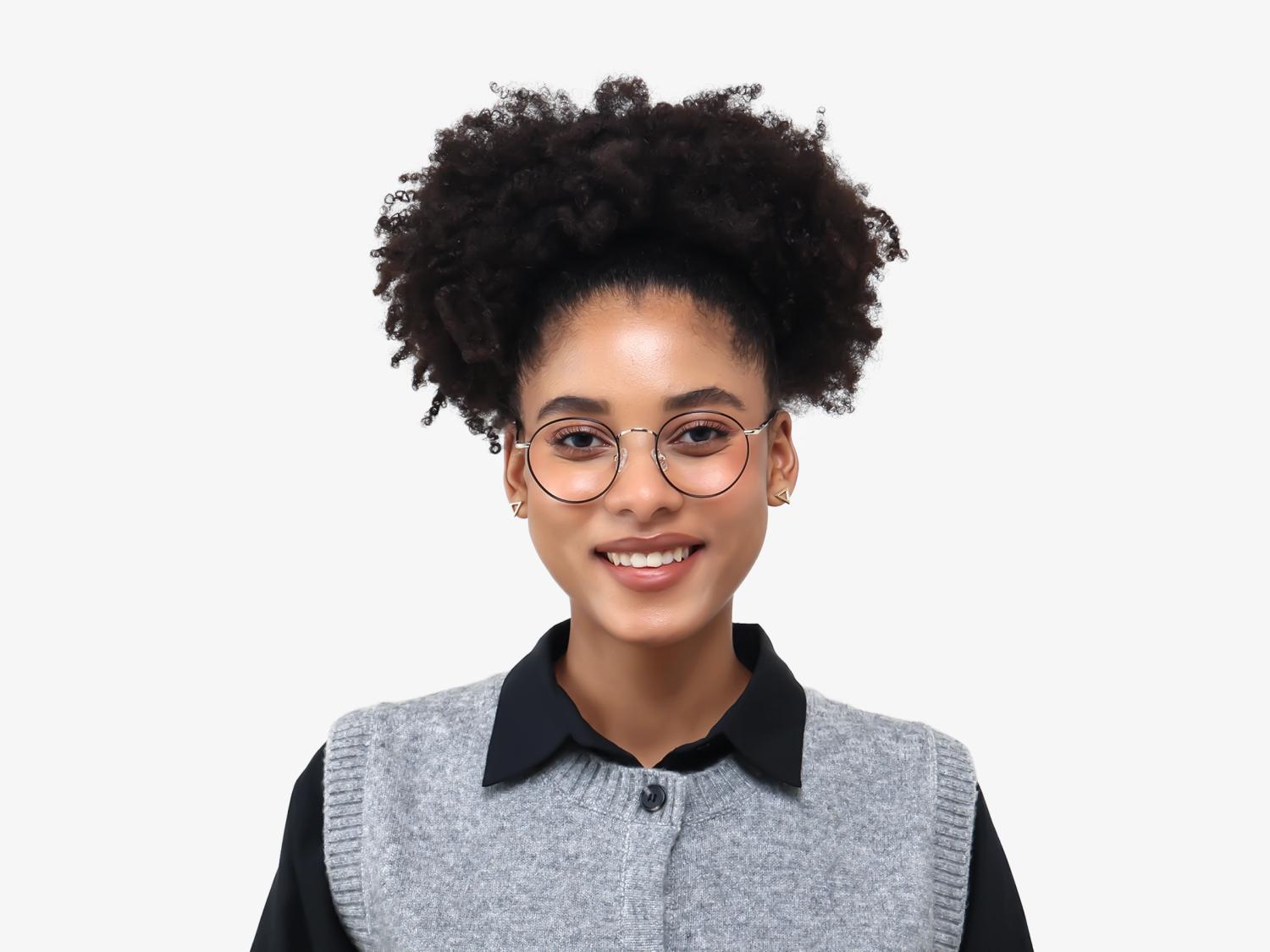 Black Round Metal Fullrim Glasses-1