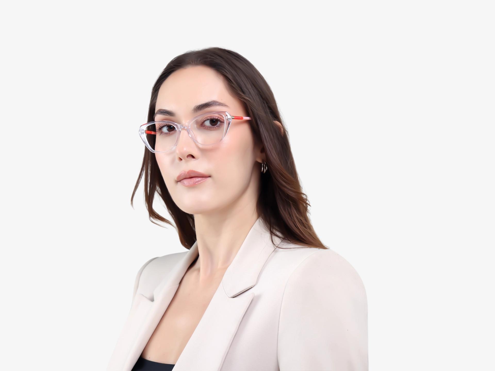 Crystal Clear Cat-eye Full-rim Glasses-1
