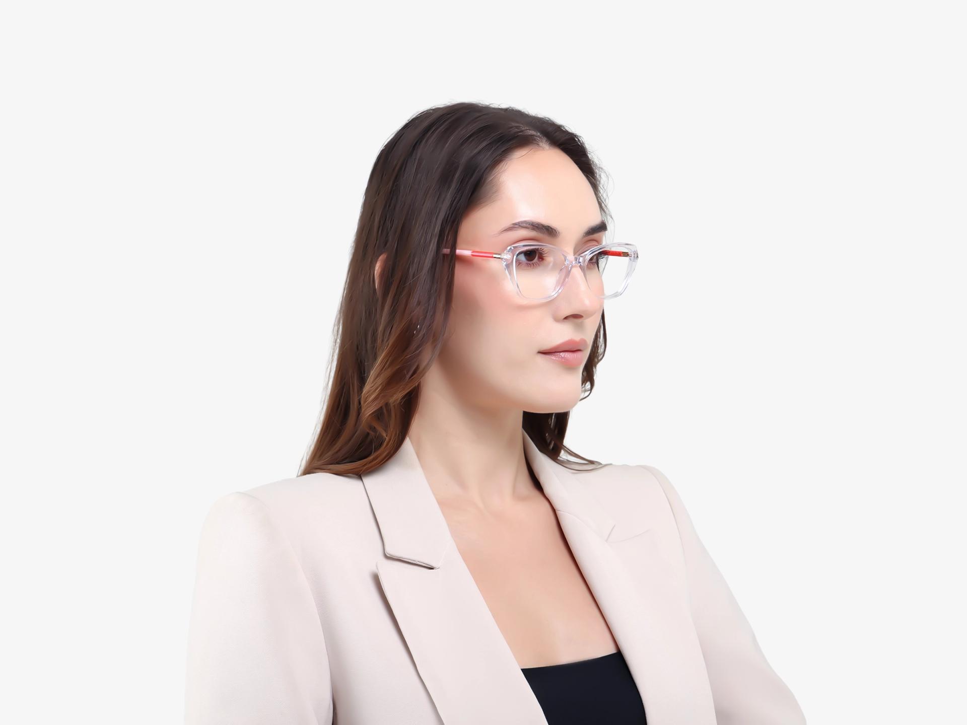 Crystal Clear Cat-eye Full-rim Glasses-1