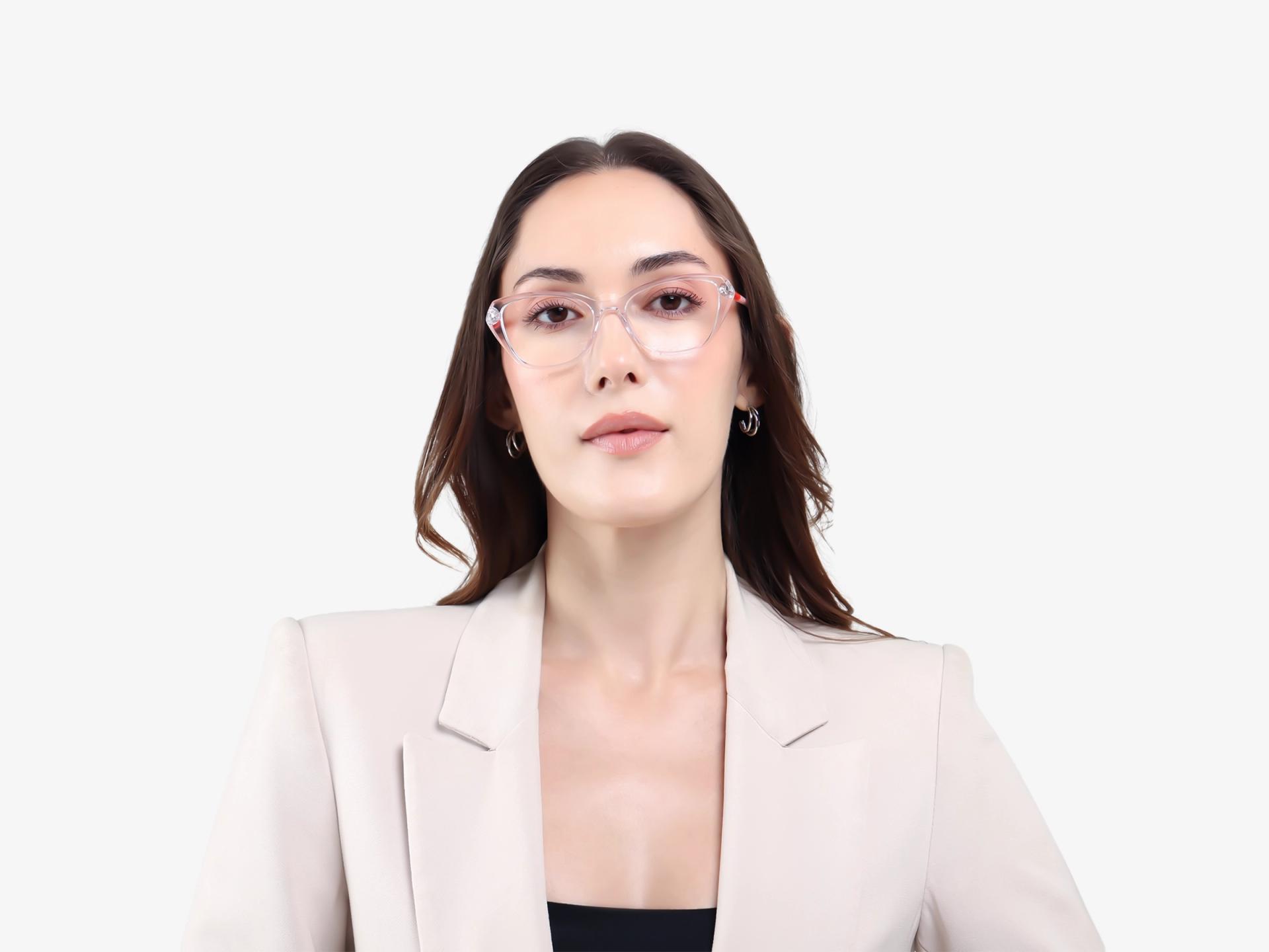 Crystal Clear Cat-eye Full-rim Glasses-1