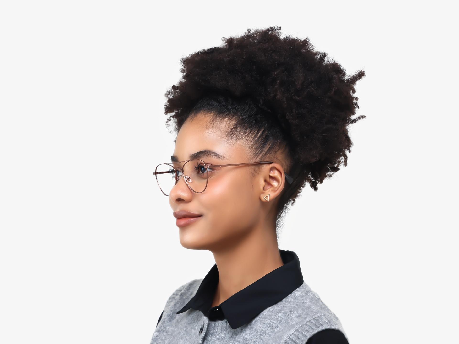 Copper Brown Pilot Metal Glasses-1