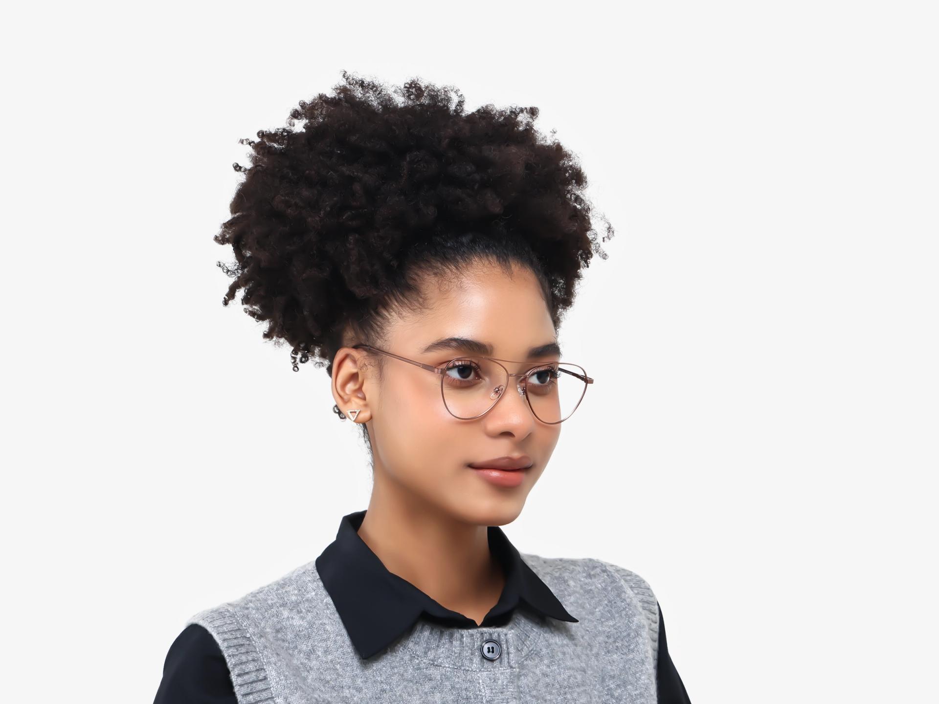 Copper Brown Pilot Metal Glasses-1