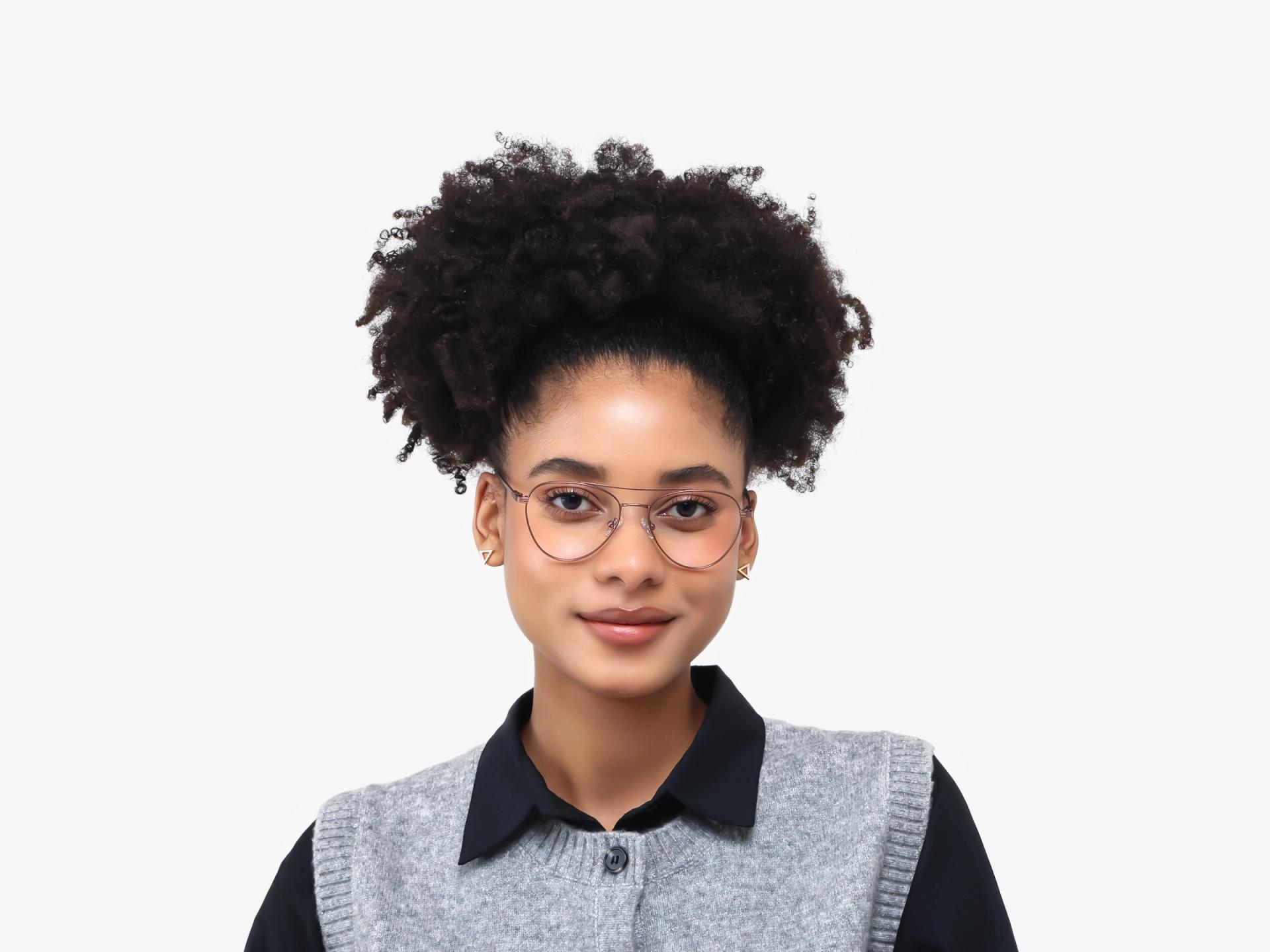 Copper Brown Pilot Metal Glasses-1