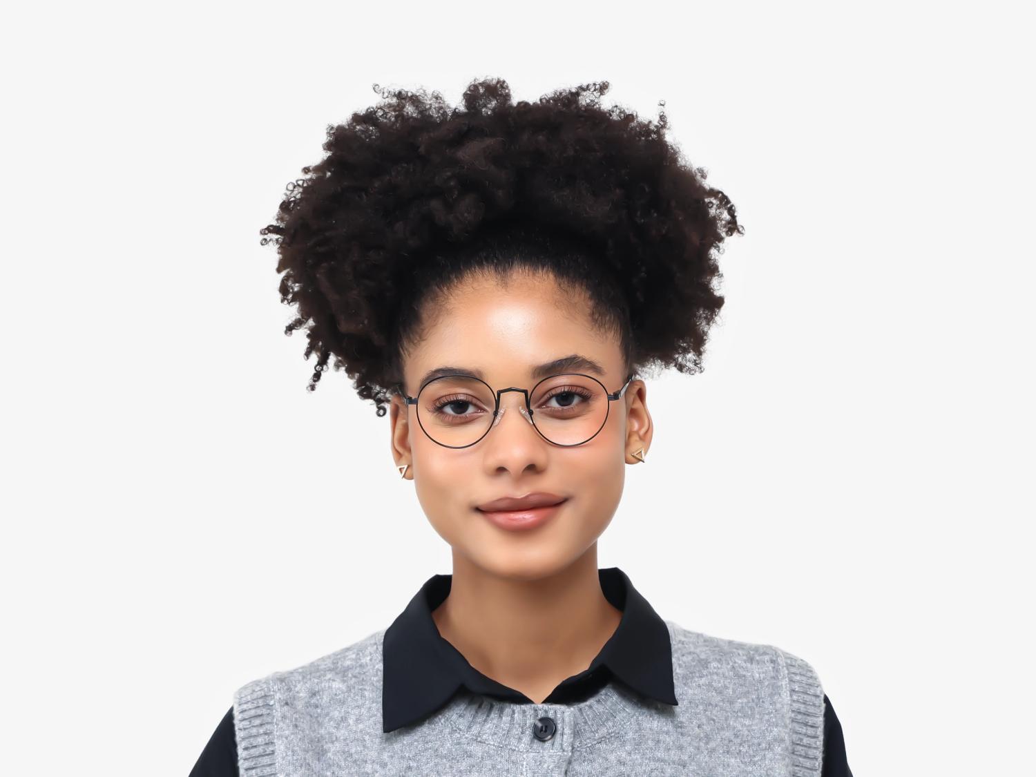 Black Round Glasses With Nose Pad-1